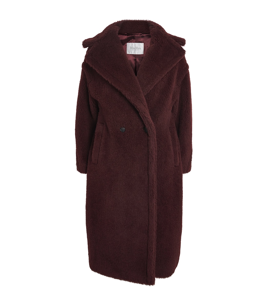 Wool-Silk Teddy Double-Breasted Coat CHERRY Image 1