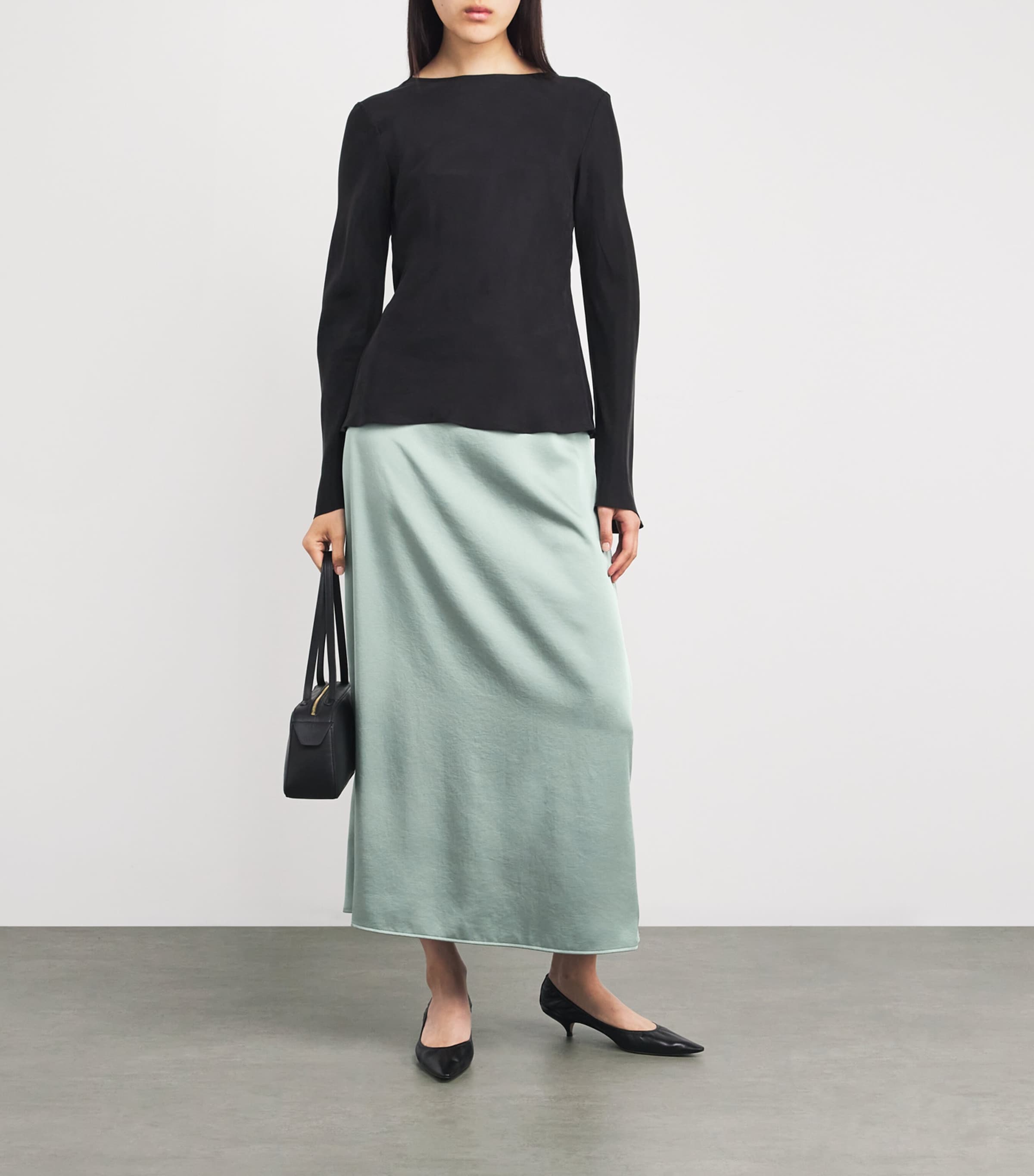 Satin Midi Skirt JADE Image 2
