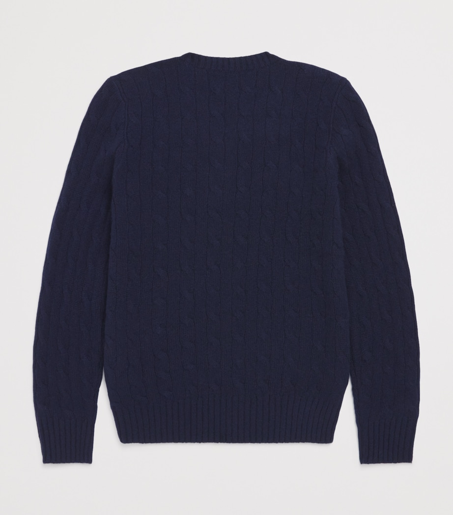 Cashmere Cable-Knit Sweater (6-14 Years) NAVY Image 2