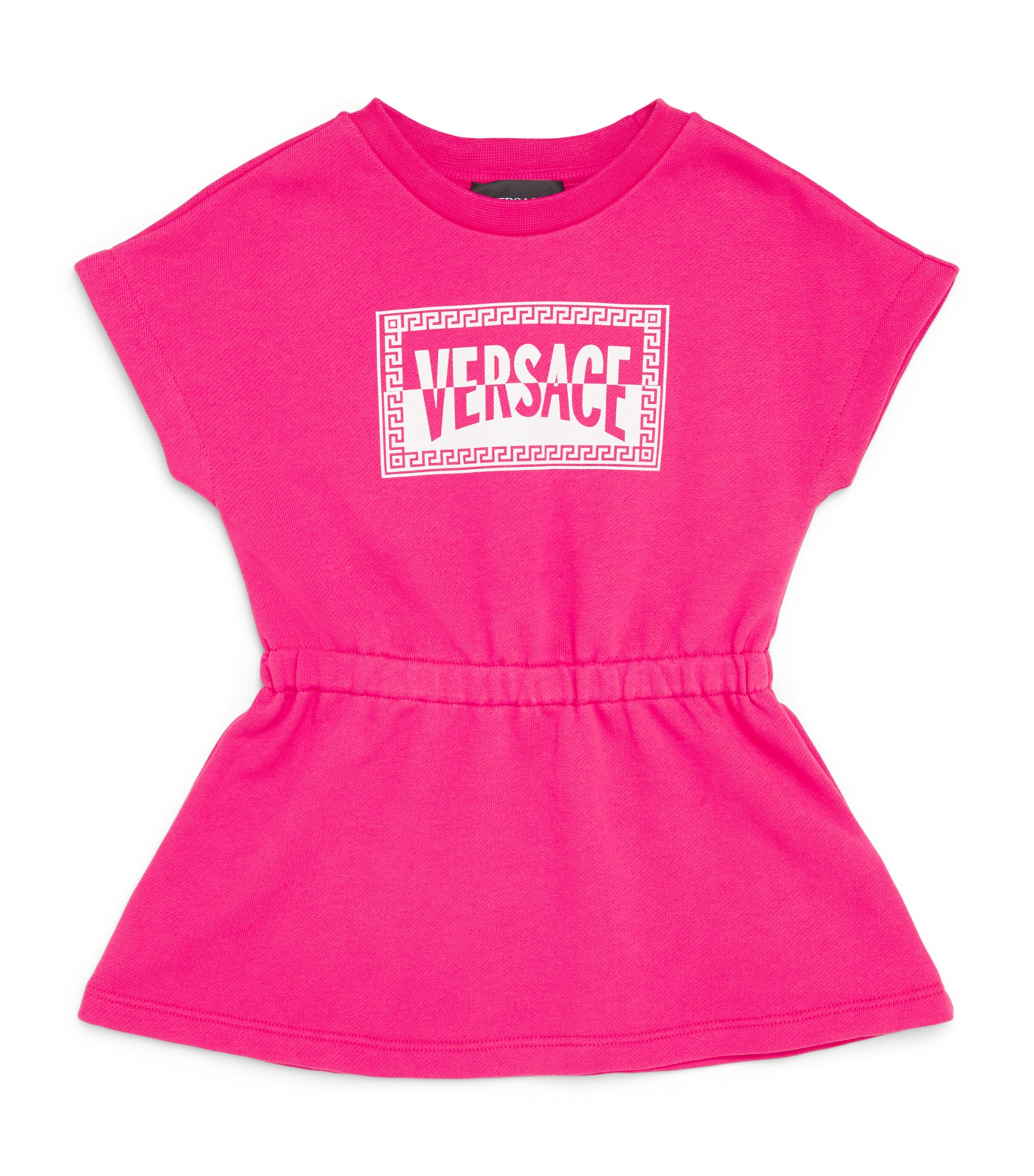 Versace Kids Cotton Jersey Printed Dress (12 Months-5 Years) Pink+bianco Image 1
