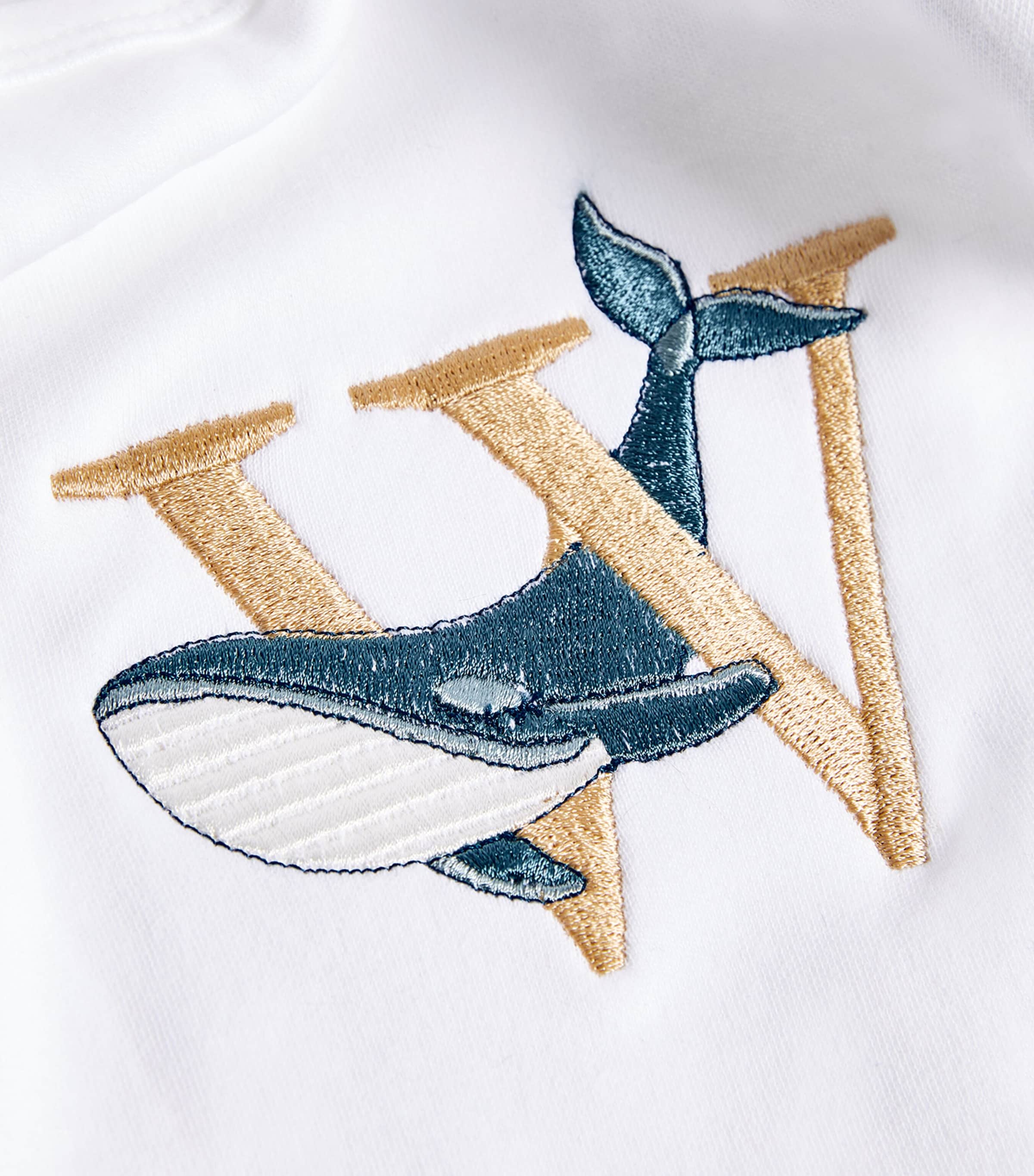 Cotton 'W' Monogram Bib WHITE Image 2