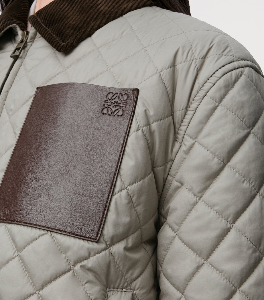 Corduroy-Collar Quilted Jacket MEDIUM GREY Image 6