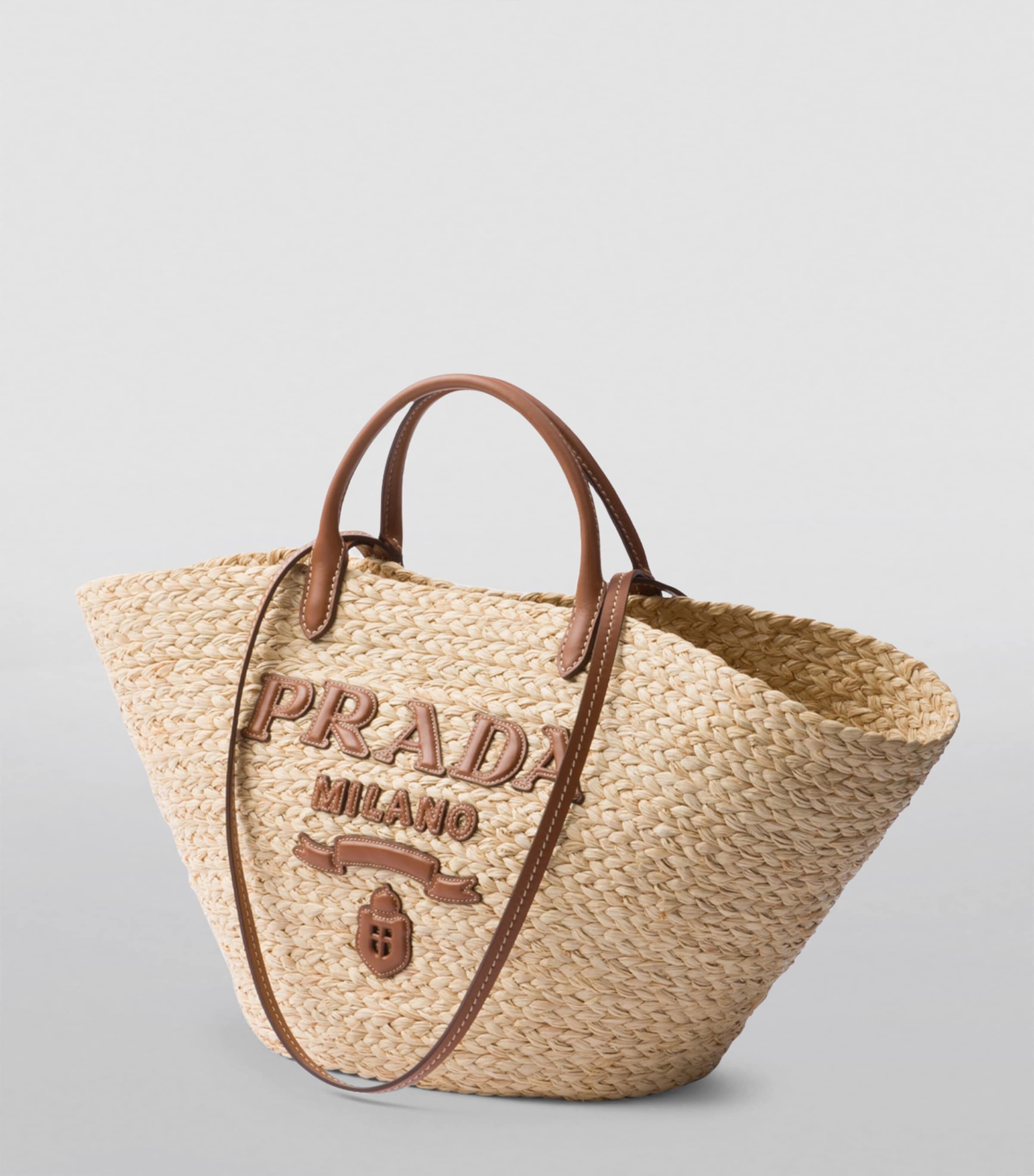 Prada Raffia-Leather Top-Handle Bag Image 5