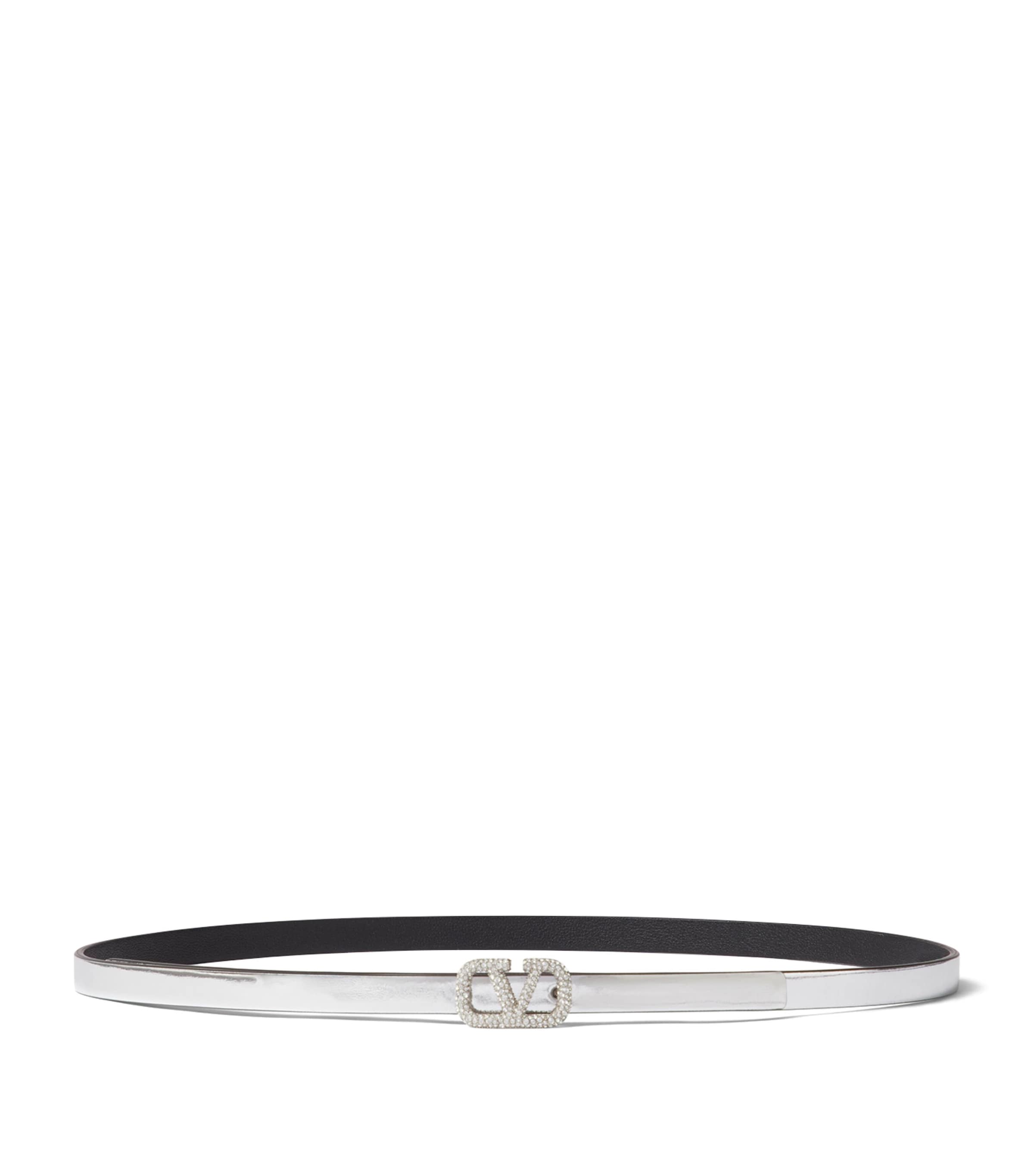 VALENTINO GARAVANI LEATHER VLOGO SLIM BELT 