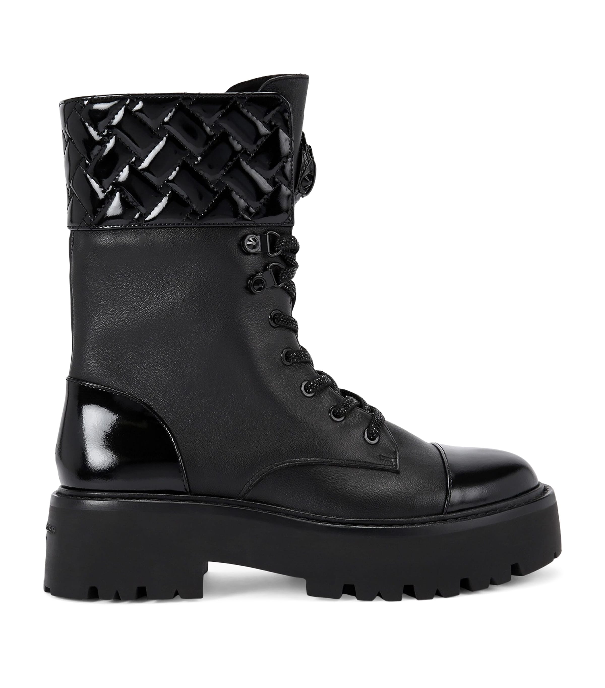 Kurt Geiger 50mm Kensington Cuff Boots In Black