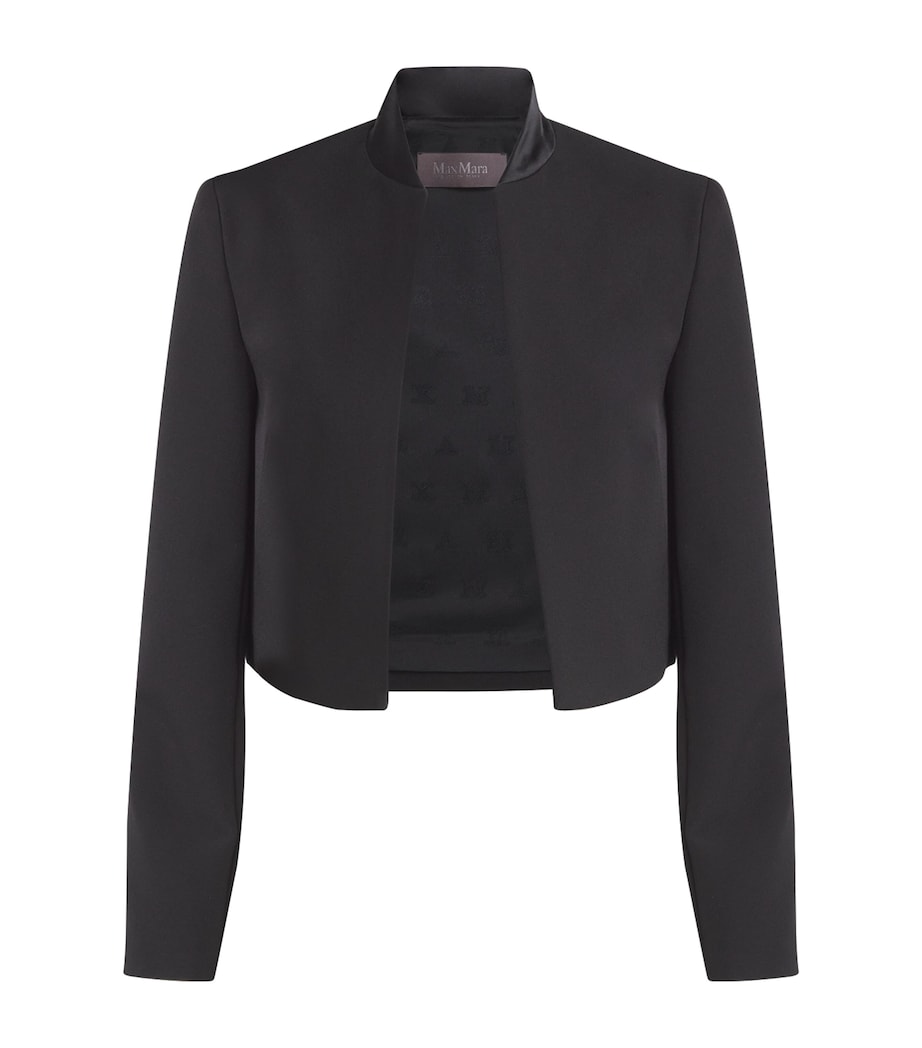 Stretch-Sable Cropped Jacket BLACK Image 1