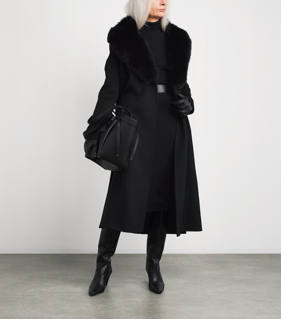 Wool-Cashmere Fur-Trim Coat C99 Image 2