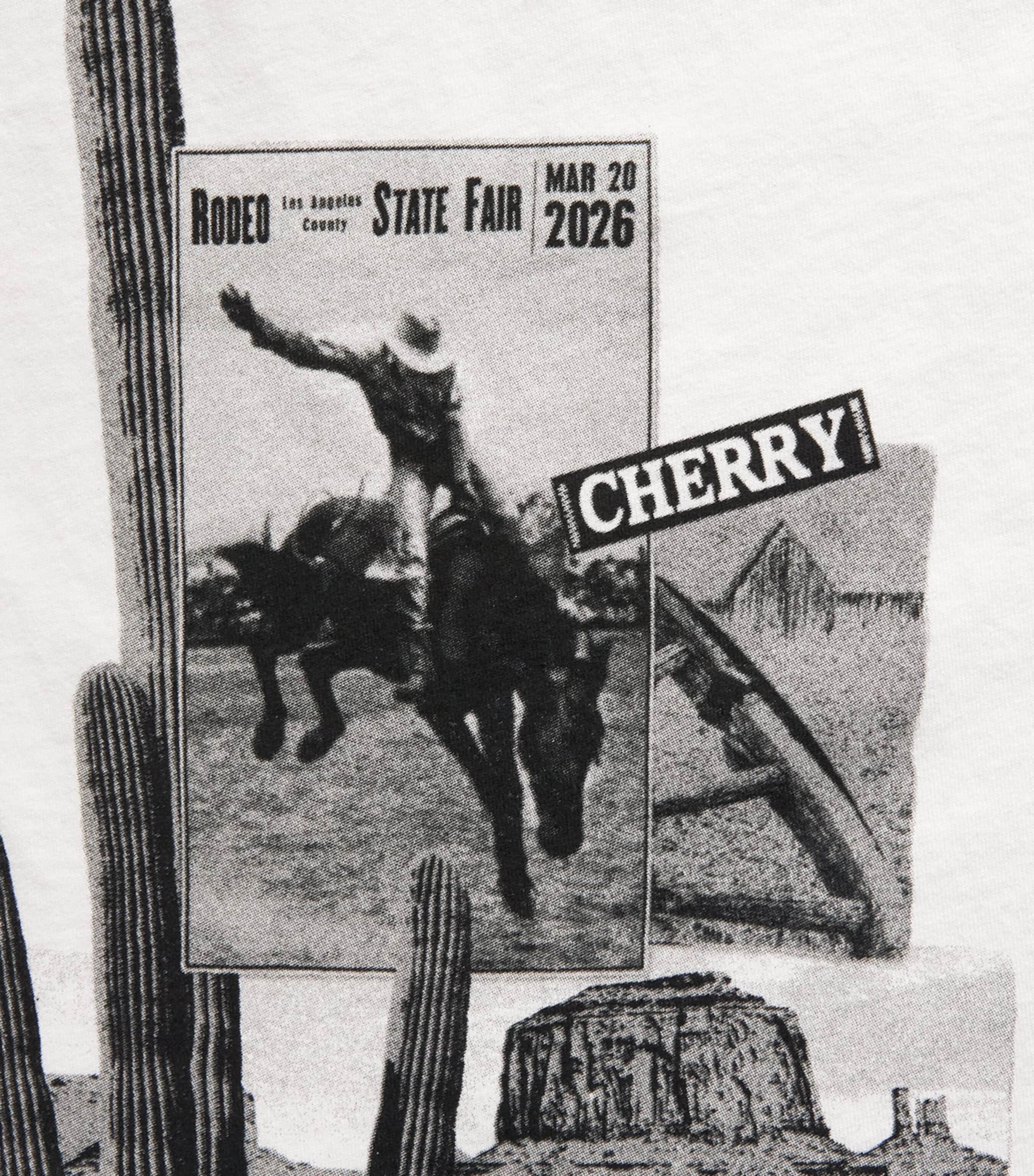 Cherry Los Angeles Mens Desert Boxy T-Shirt Vintage White Image 6