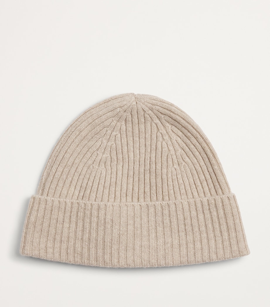 Harrods Cashmere Ribbed Beanie Seashell Image 2