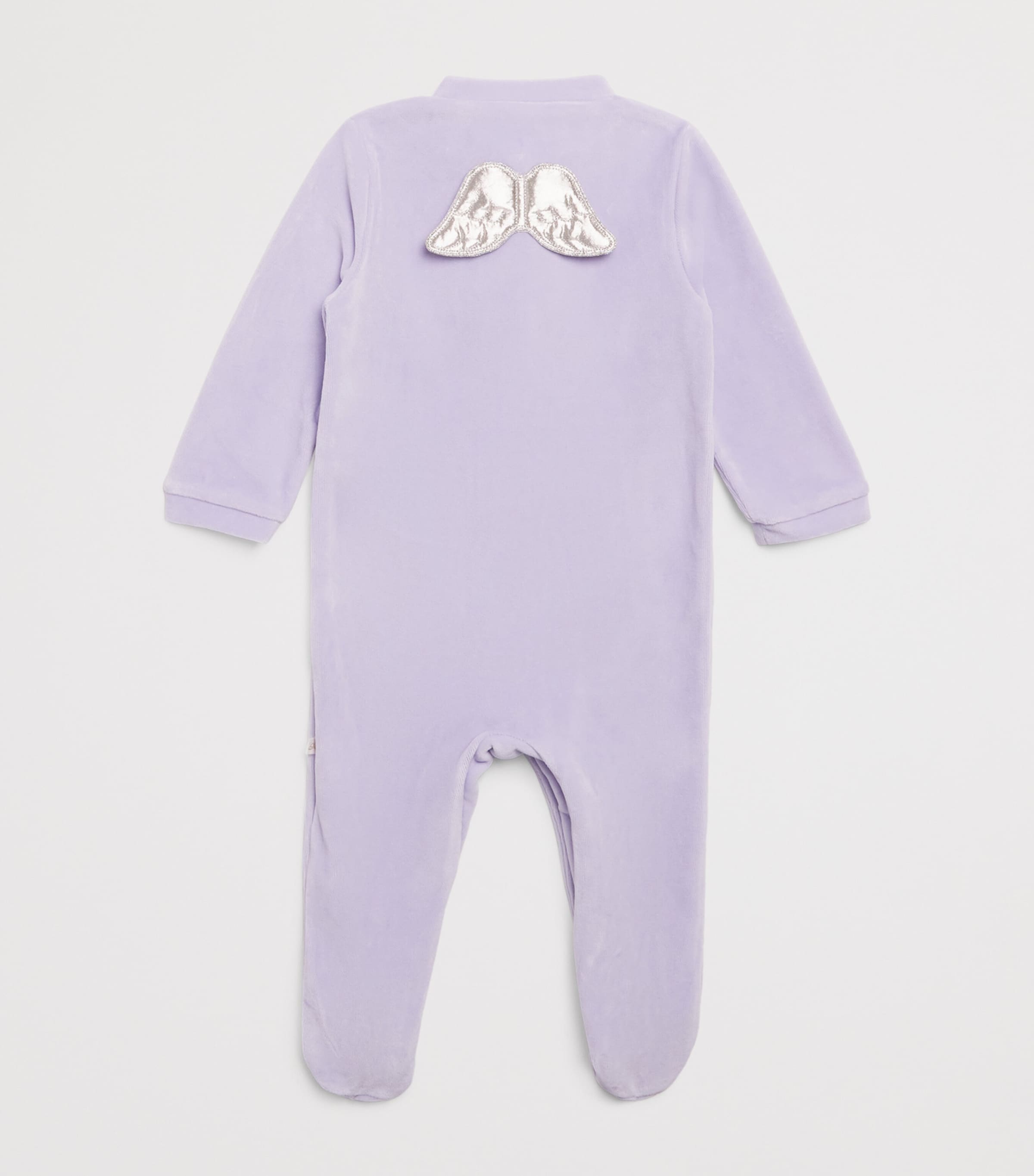 Marie-Chantal Velour Angel Wing All-In-One (0-18 Months) Poly Lilac Image 2