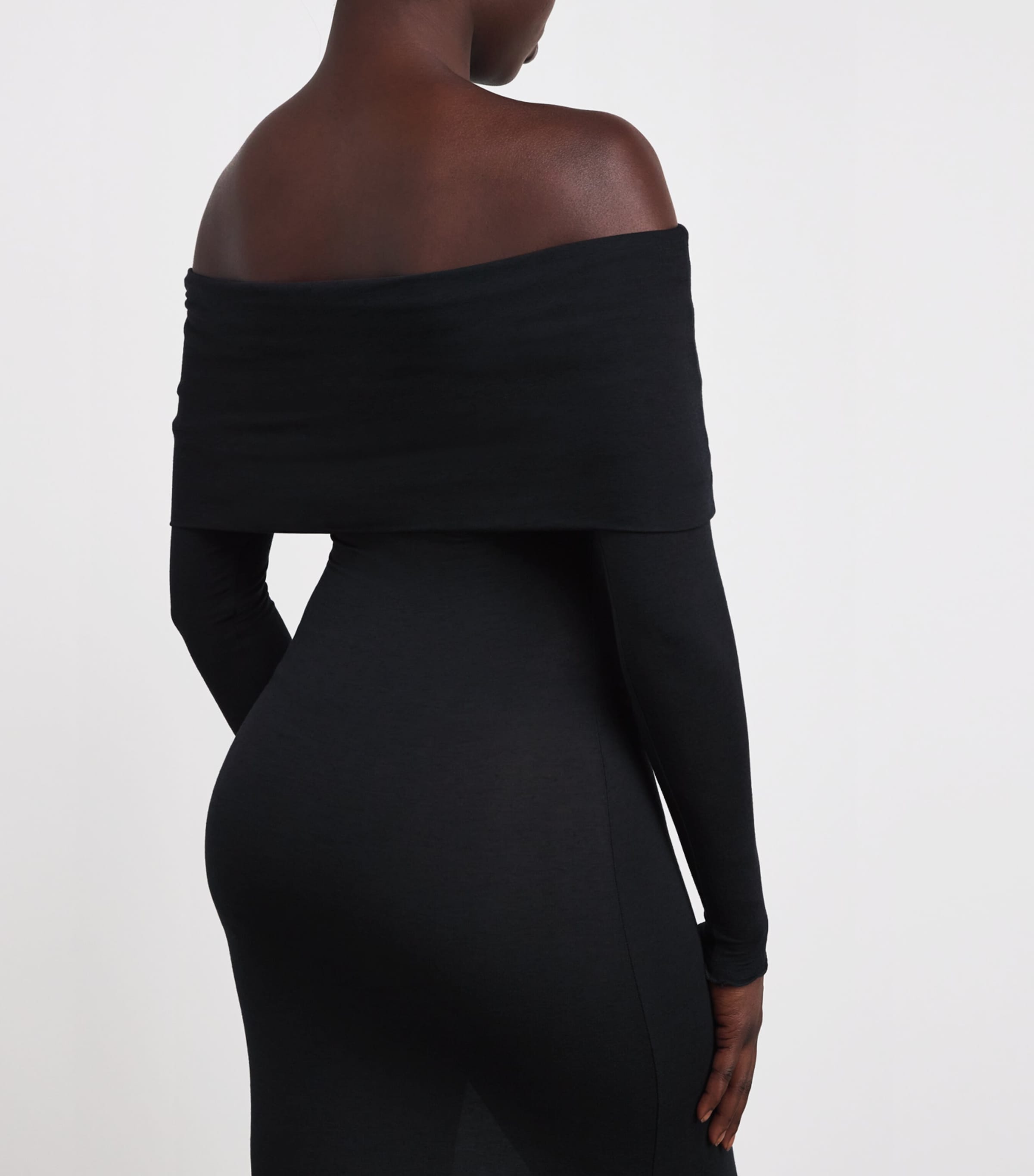 Sheer Modal Off-The-Shoulder Maxi Dress ONYX Image 6
