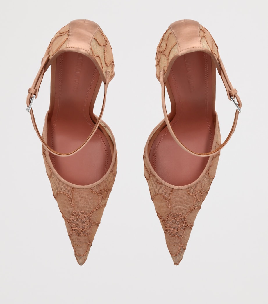 Lace Barbara Pumps 105 MID BROWN Image 4