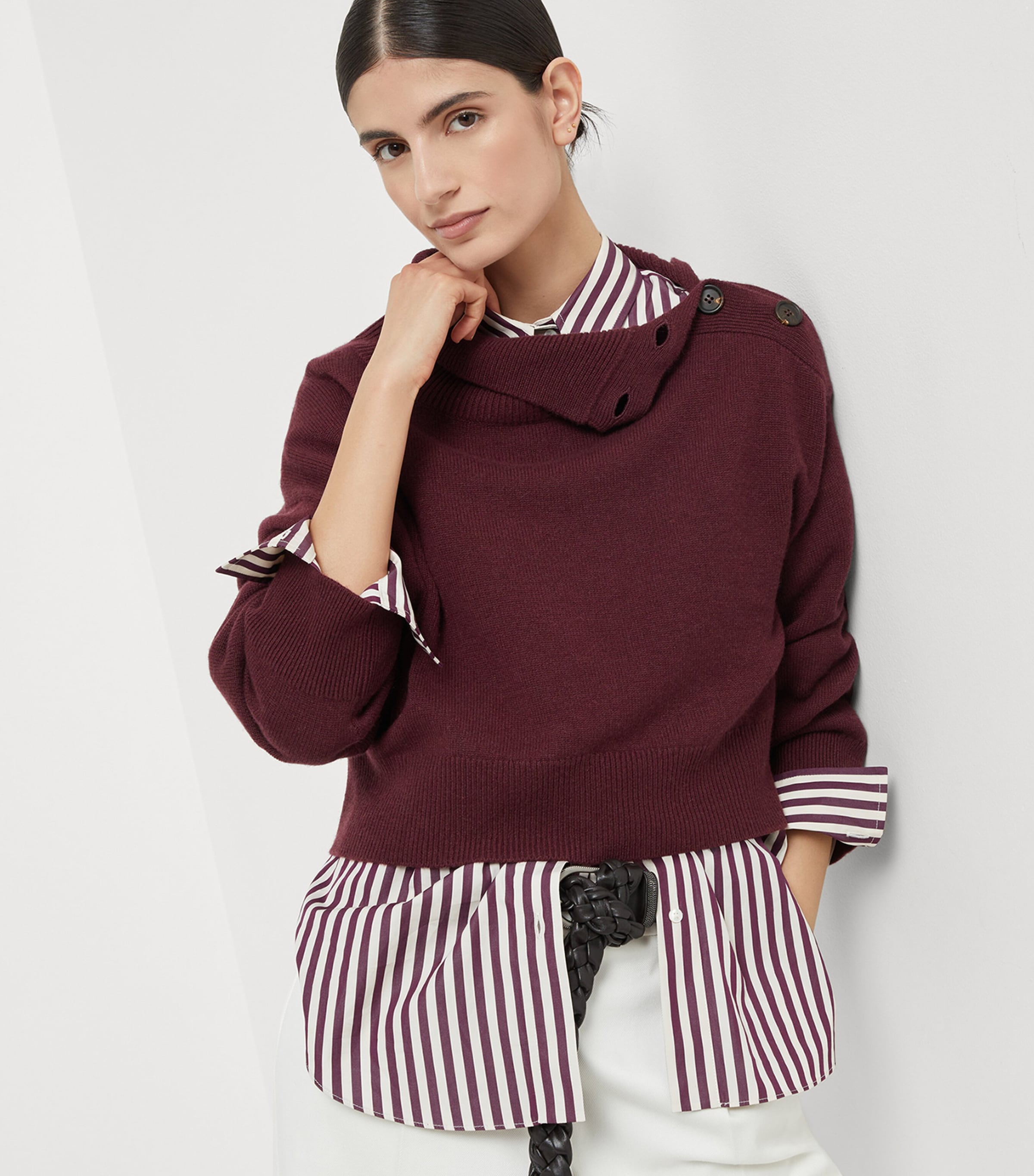 Cashmere Cropped High-Neck Sweater C9663 Image 5