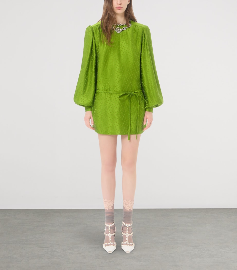 Valentino Womens Silk-Linen Plus De Pois Jacquard Top Image 3