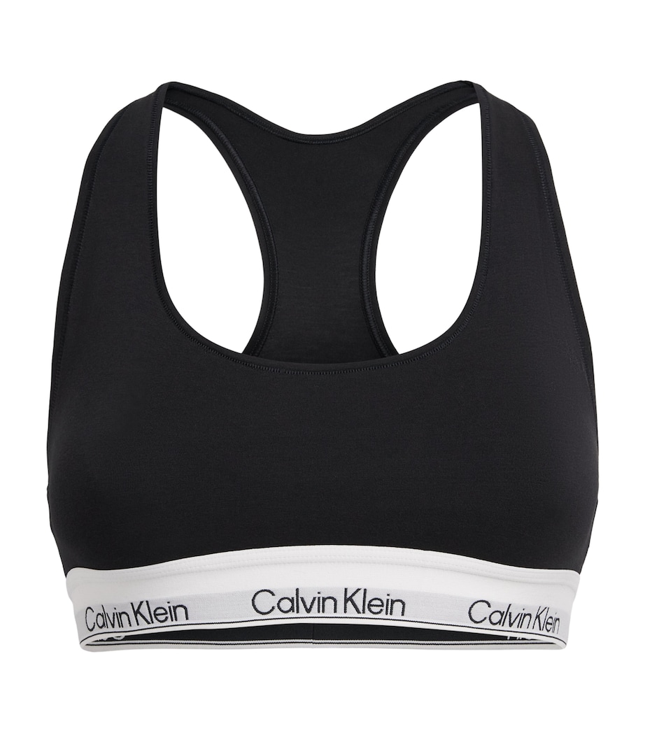Calvin Klein Womens Cotton-Blend Icon Unlined Bralette Black Image 1