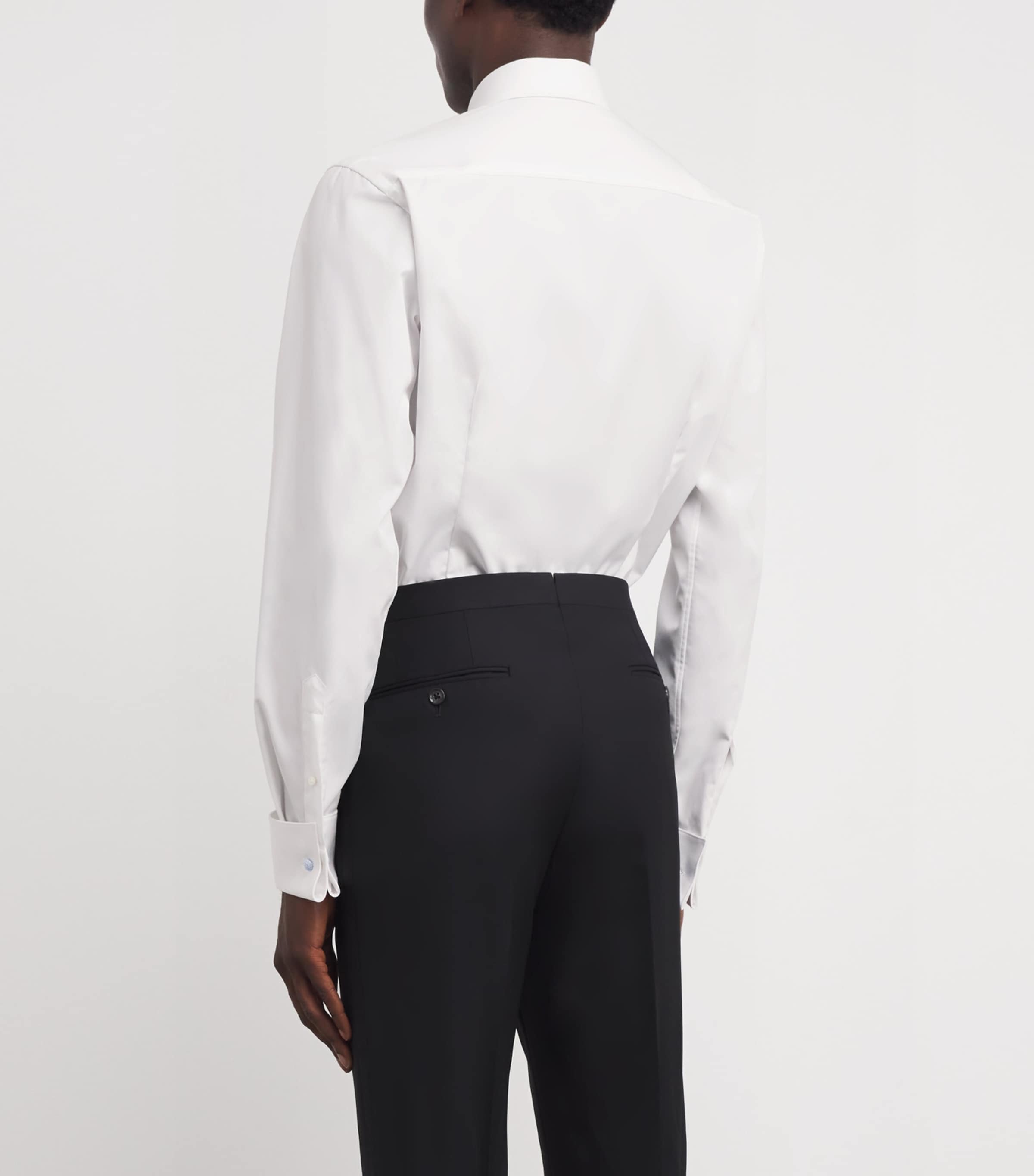 Pique-Front Slim-Fit Shirt 00 WHITE Image 4