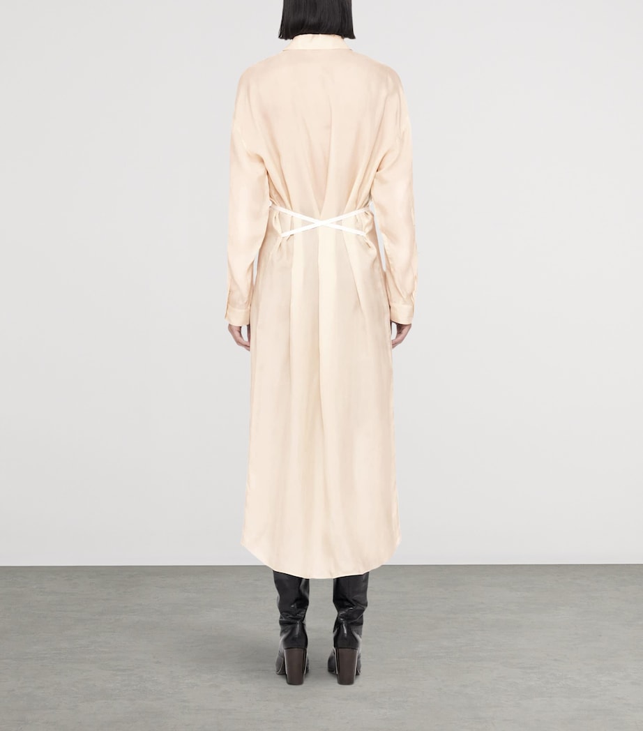 AllSaints Womens Oversized Yurra Shirt Dress Ecru White Image 7