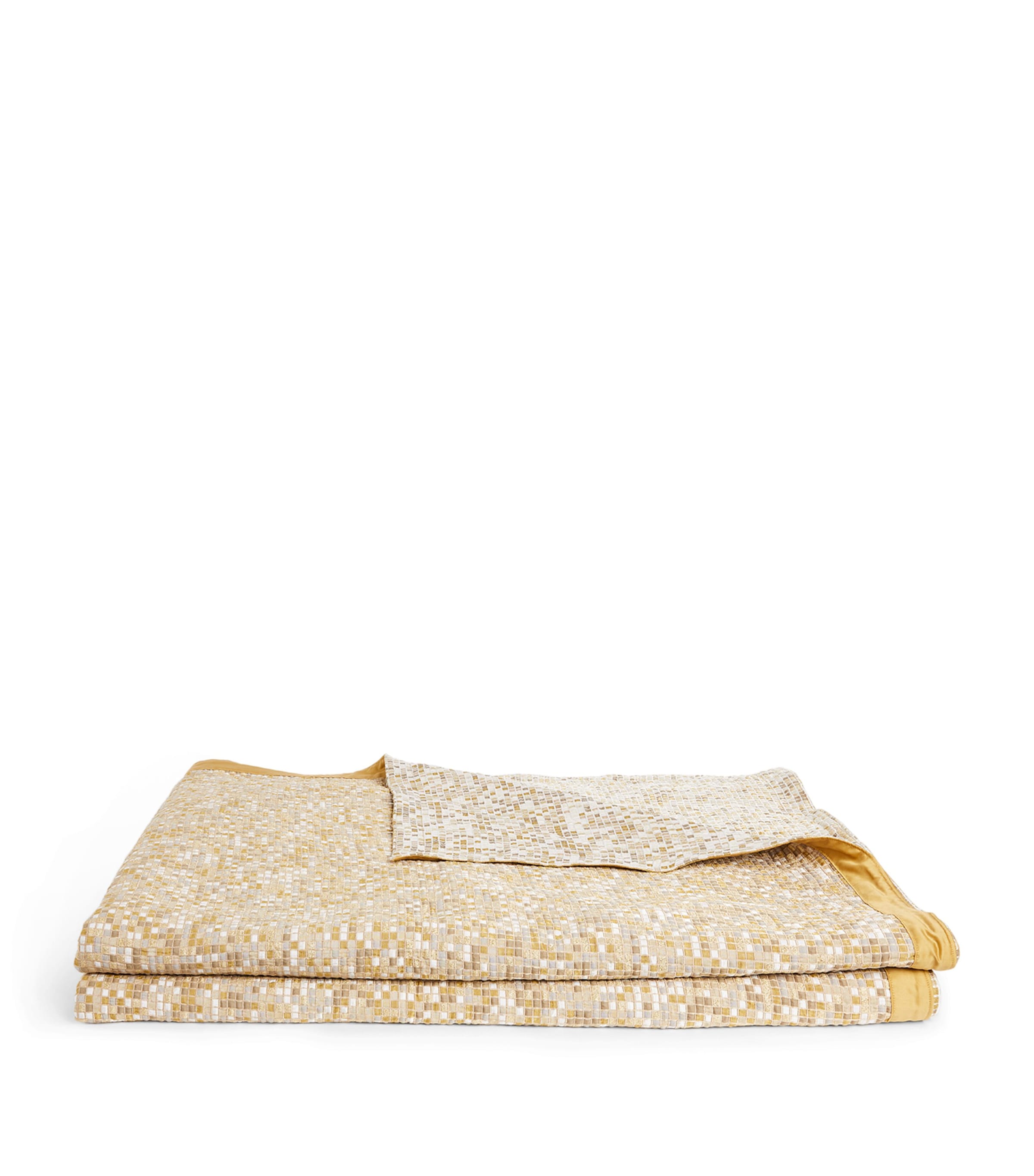 Celso De Lemos Mosaic Super King Bedspread In Beige