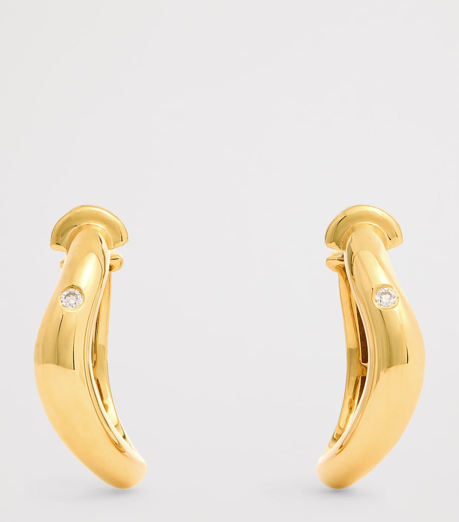 Yellow Gold and Diamond N*93 Hoop Earrings YELLOW GOLD Image 3