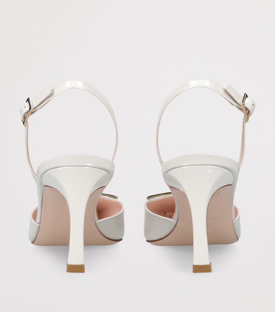 Patent Leather Trompette Slingback Pumps 70 WINTER WHT Image 2