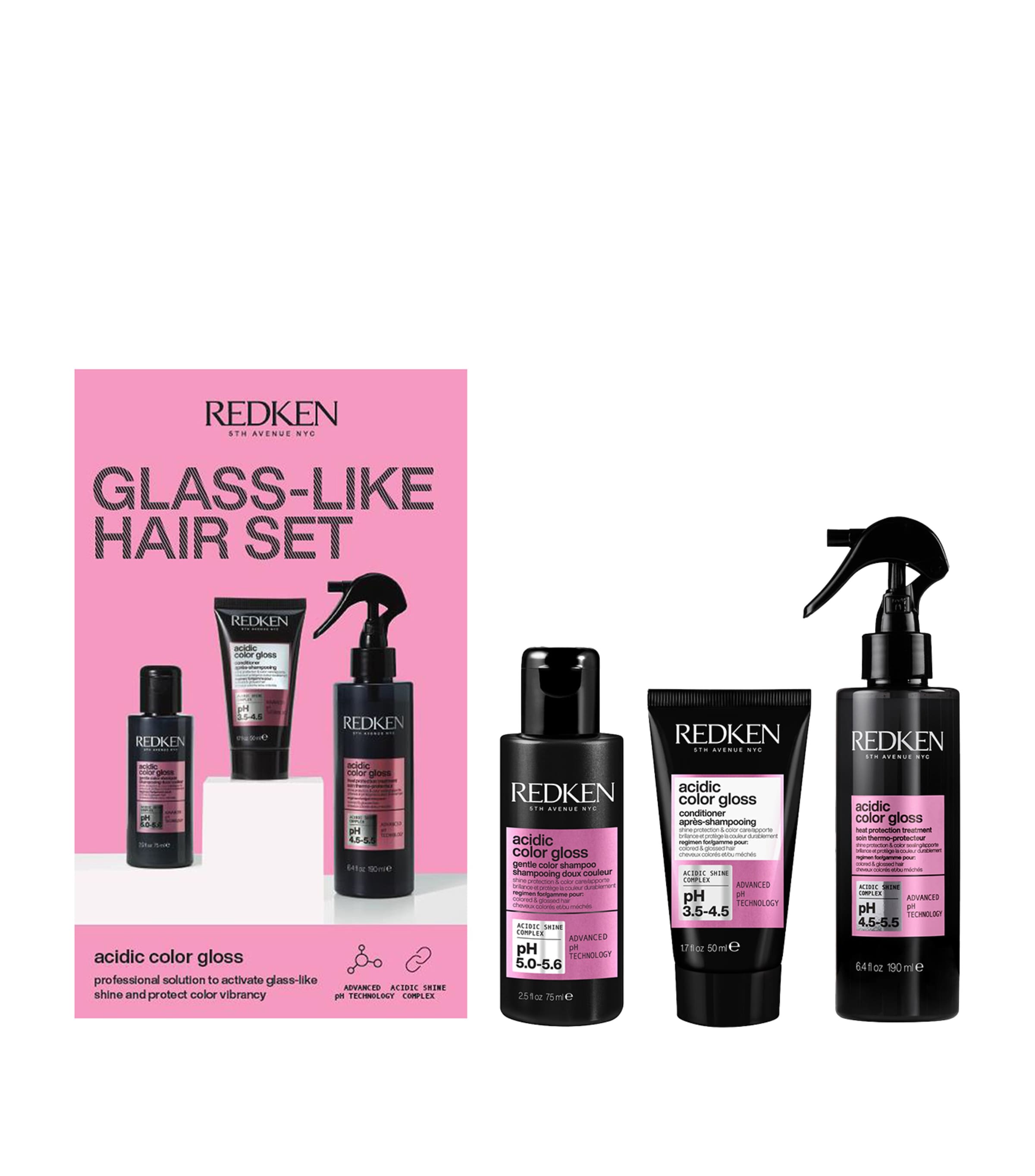 Redken Acidic Color Gloss Glass-like Hair Haircare Gift Set In Multi