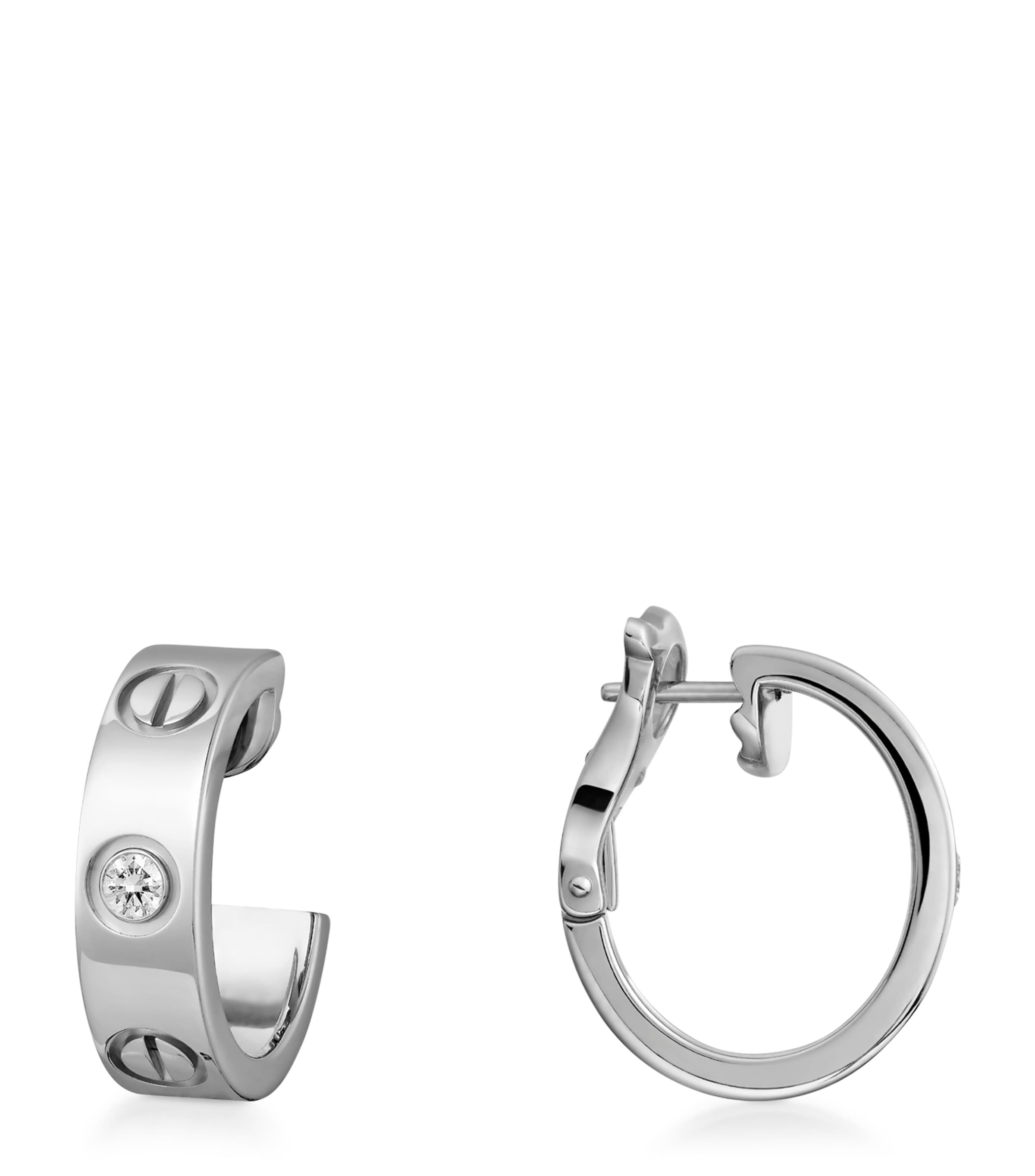 Cartier White Gold and Diamond LOVE Hoop Earrings White Gold Image 2