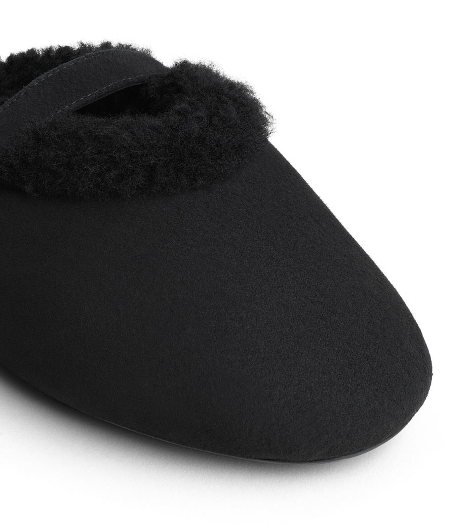 Alaïa Shearling Mules Black Image 4