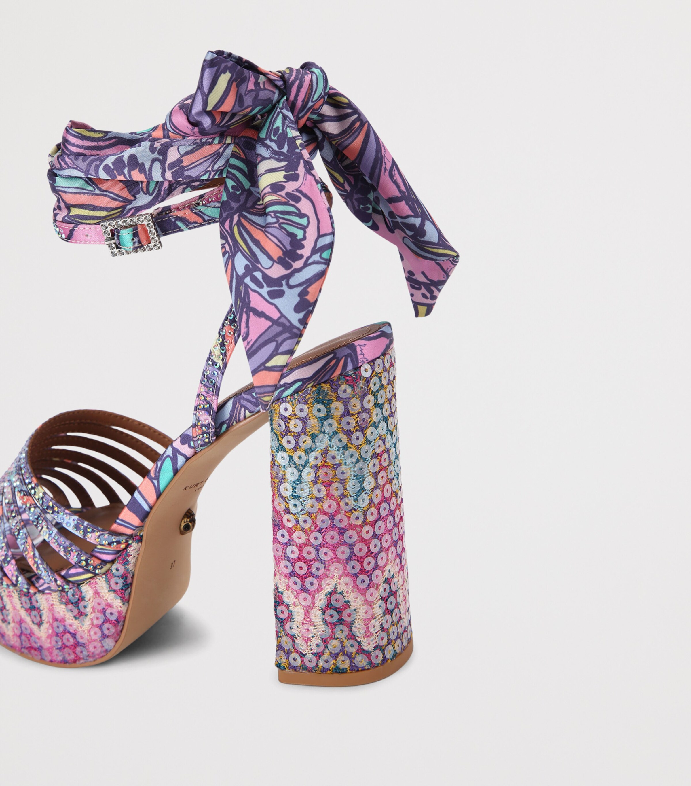Kurt Geiger London Embellished Pierra Platform Heeled Sandals 115 Lilac Image 4
