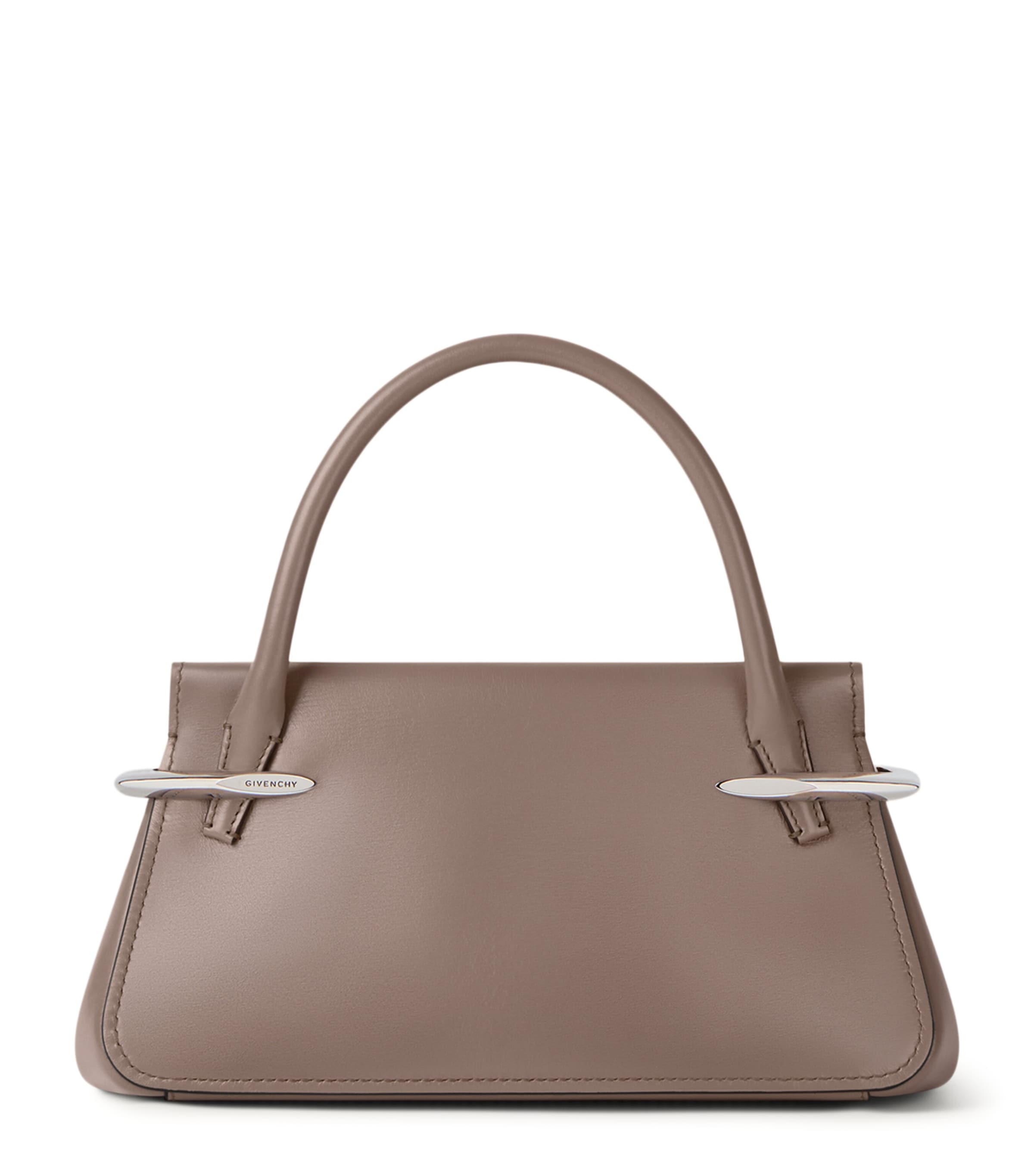 Mini Leather Pinch Top-Handle Bag TAUPE Image 1