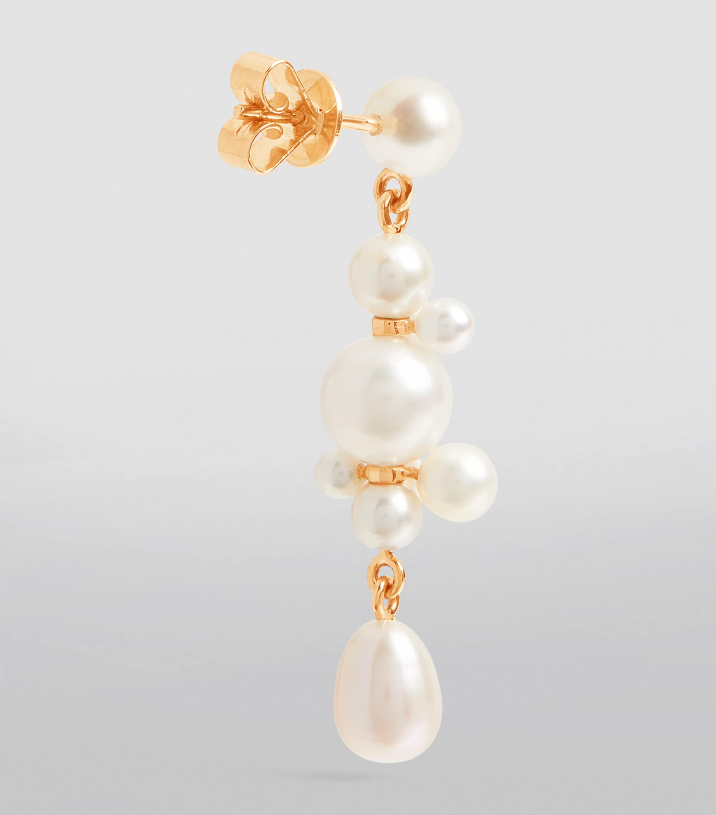 Yellow Gold and Pearl Petite Splash Earrings YELLOW GOLD Image 3