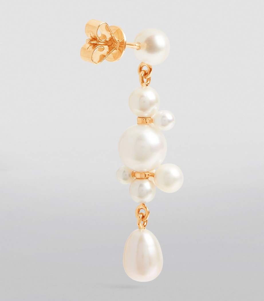 Yellow Gold and Pearl Petite Splash Earrings YELLOW GOLD Image 3