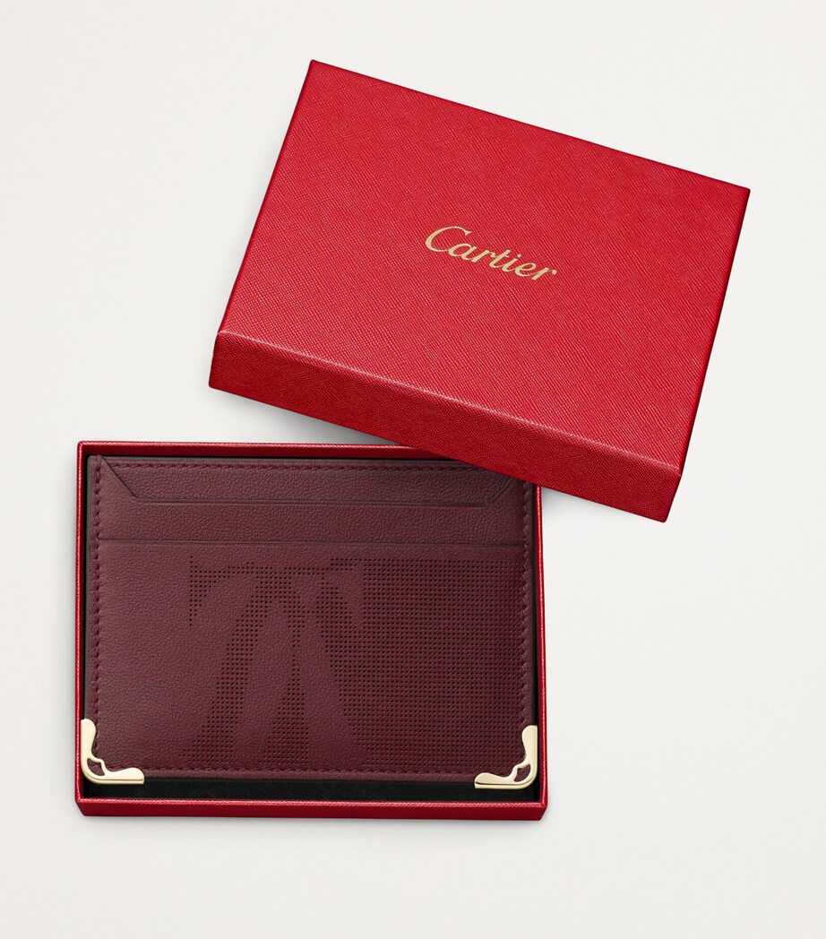 Calfskin Must de Cartier Card Holder BURGUNDY Image 4