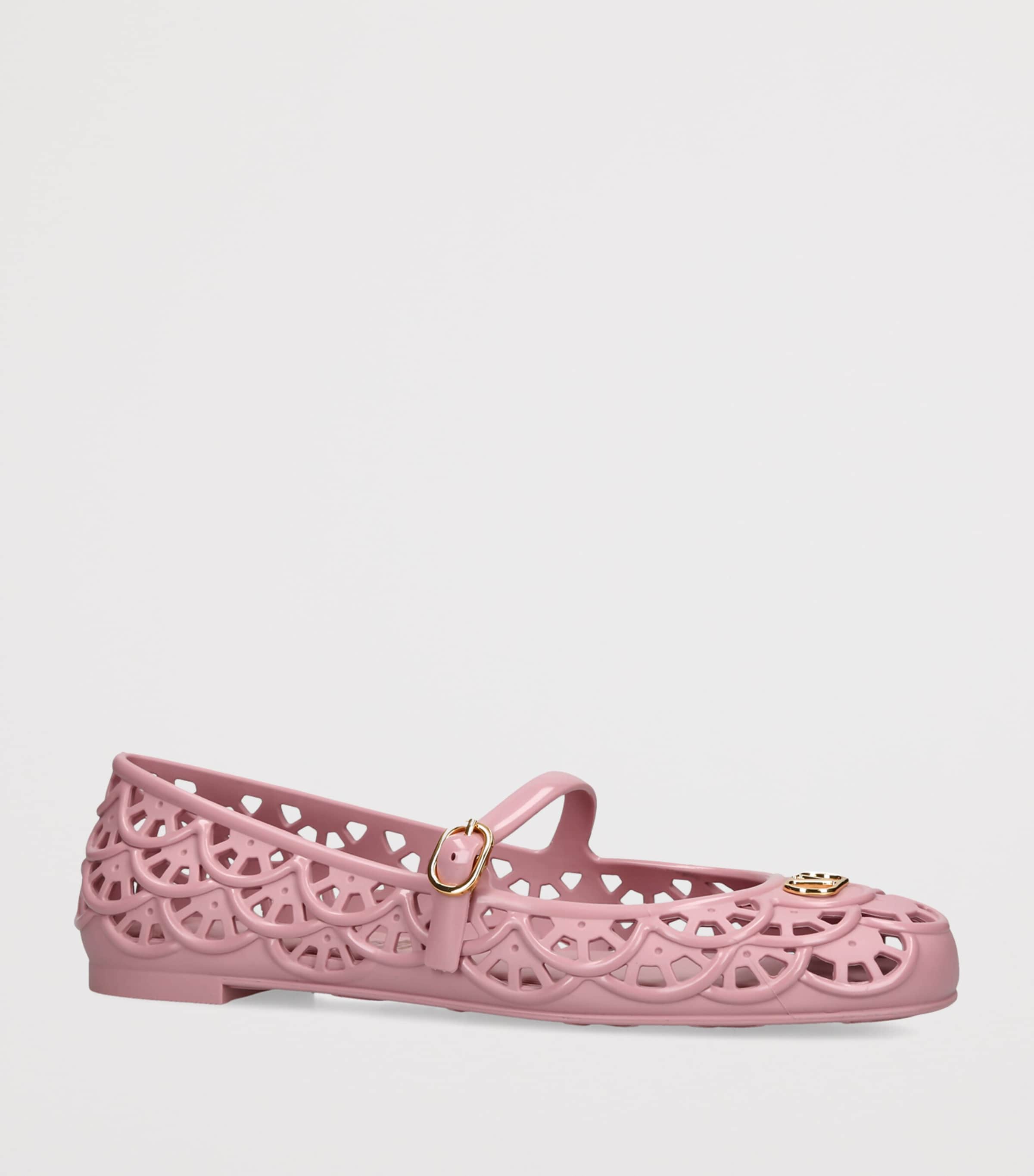 Valentino Garavani Open-Work VLogo Ballet Flats Pink Image 3