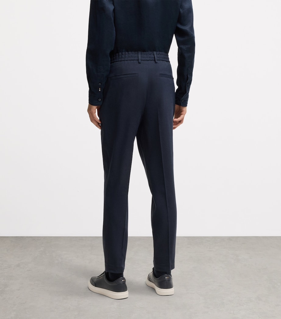 Linen-Blend Drawstring-Waist Tailored Trousers 404 Image 3