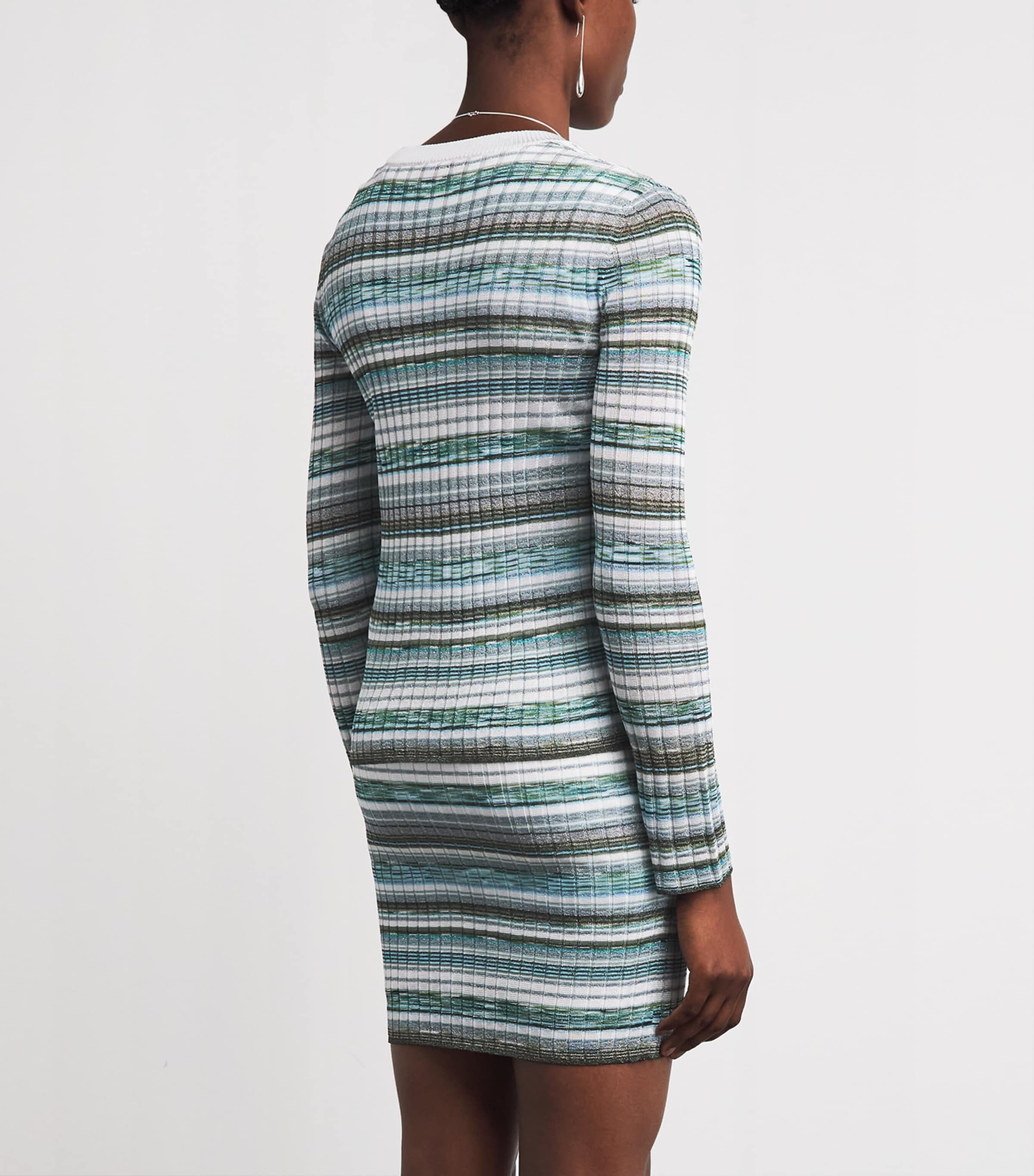 Missoni Womens Ribbed Stripe Cardigan Lgt Bl W Gr,wt Image 5