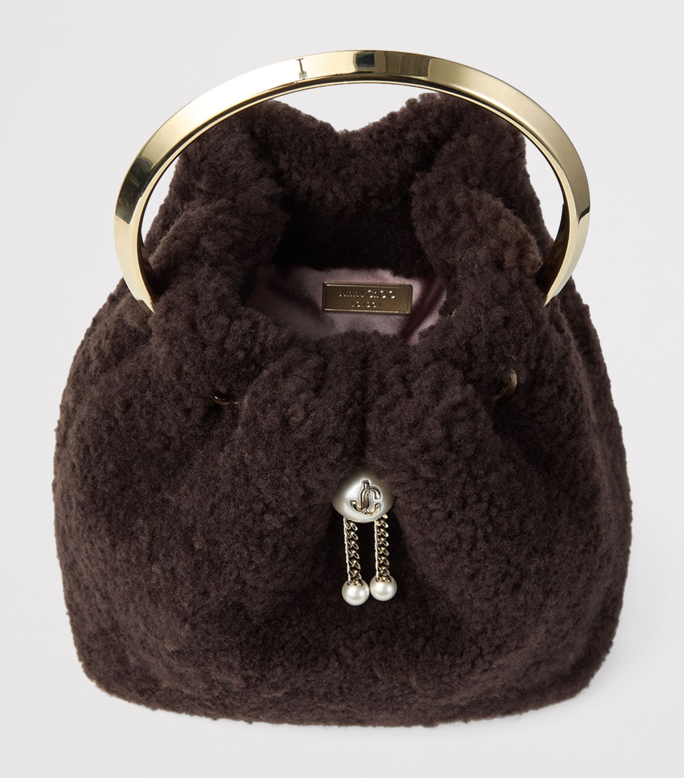 Bon Bon Shearling Top-Handle Bag CHOCOLATE/LIGHT GOLD Image 5