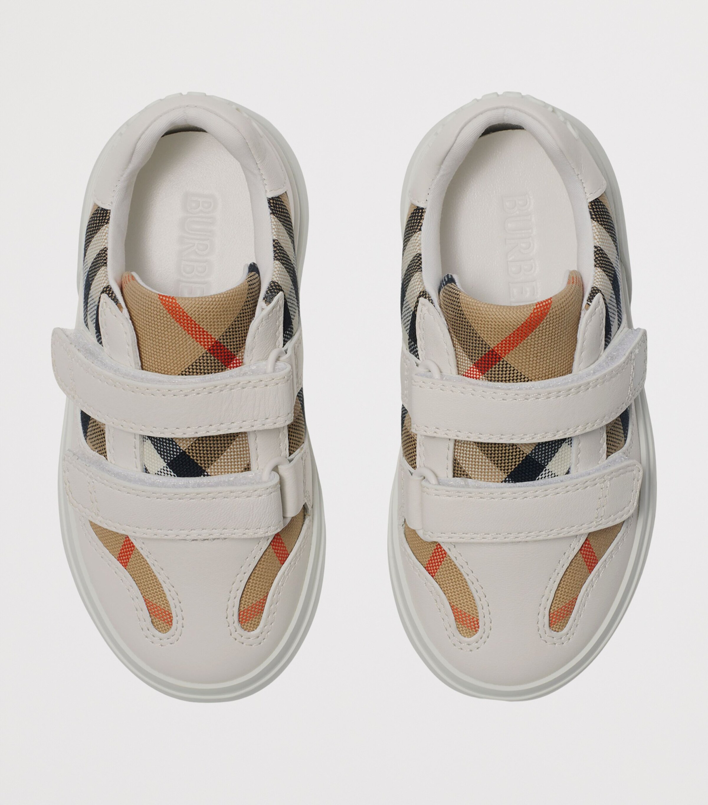 Leather Check Velcro Sneakers SAND IP CHECK Image 2