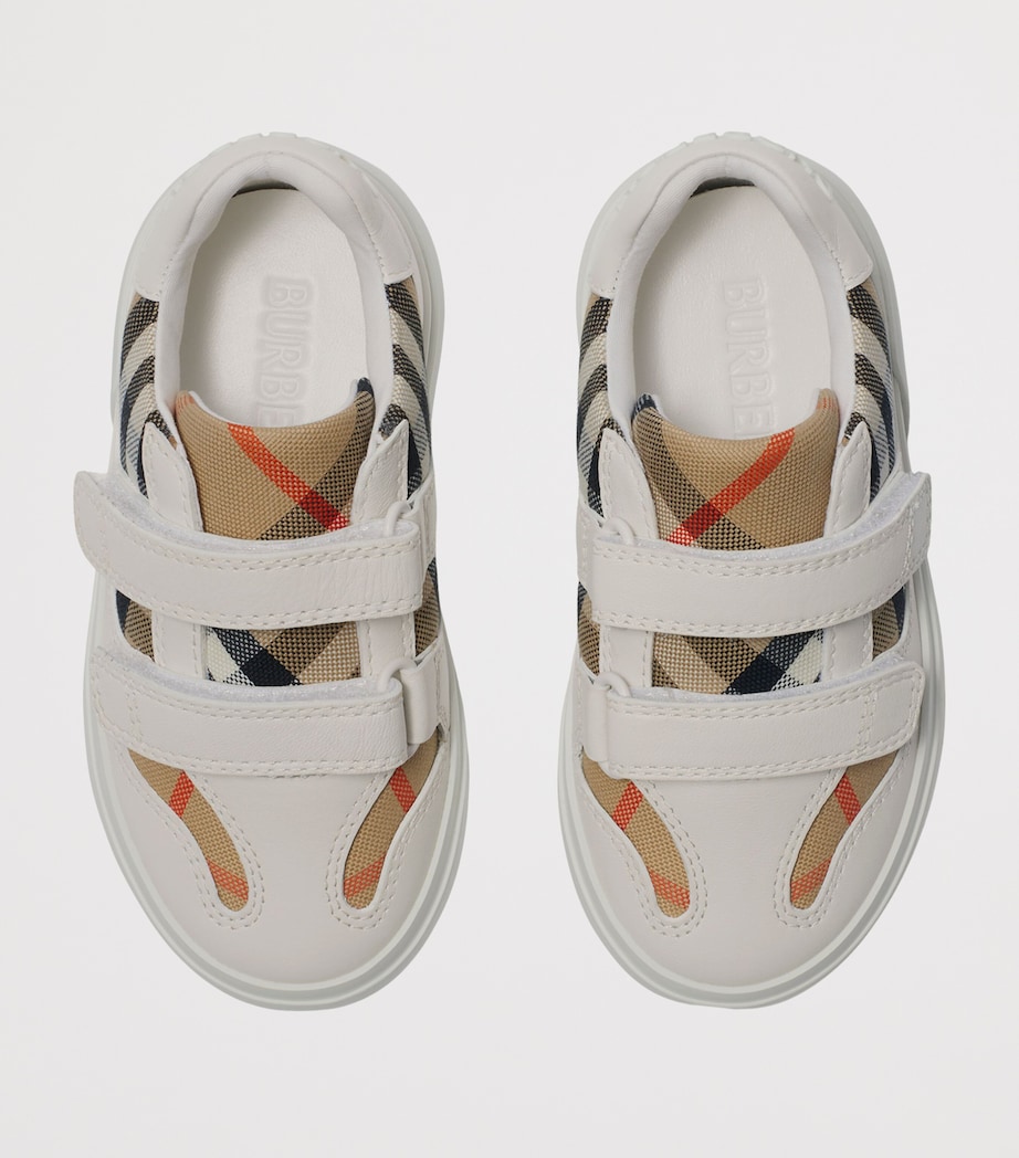 Leather Check Velcro Sneakers SAND IP CHECK Image 2