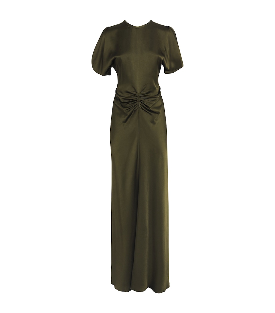 Victoria Beckham Womens Satin Isabella Gown Green Image 1