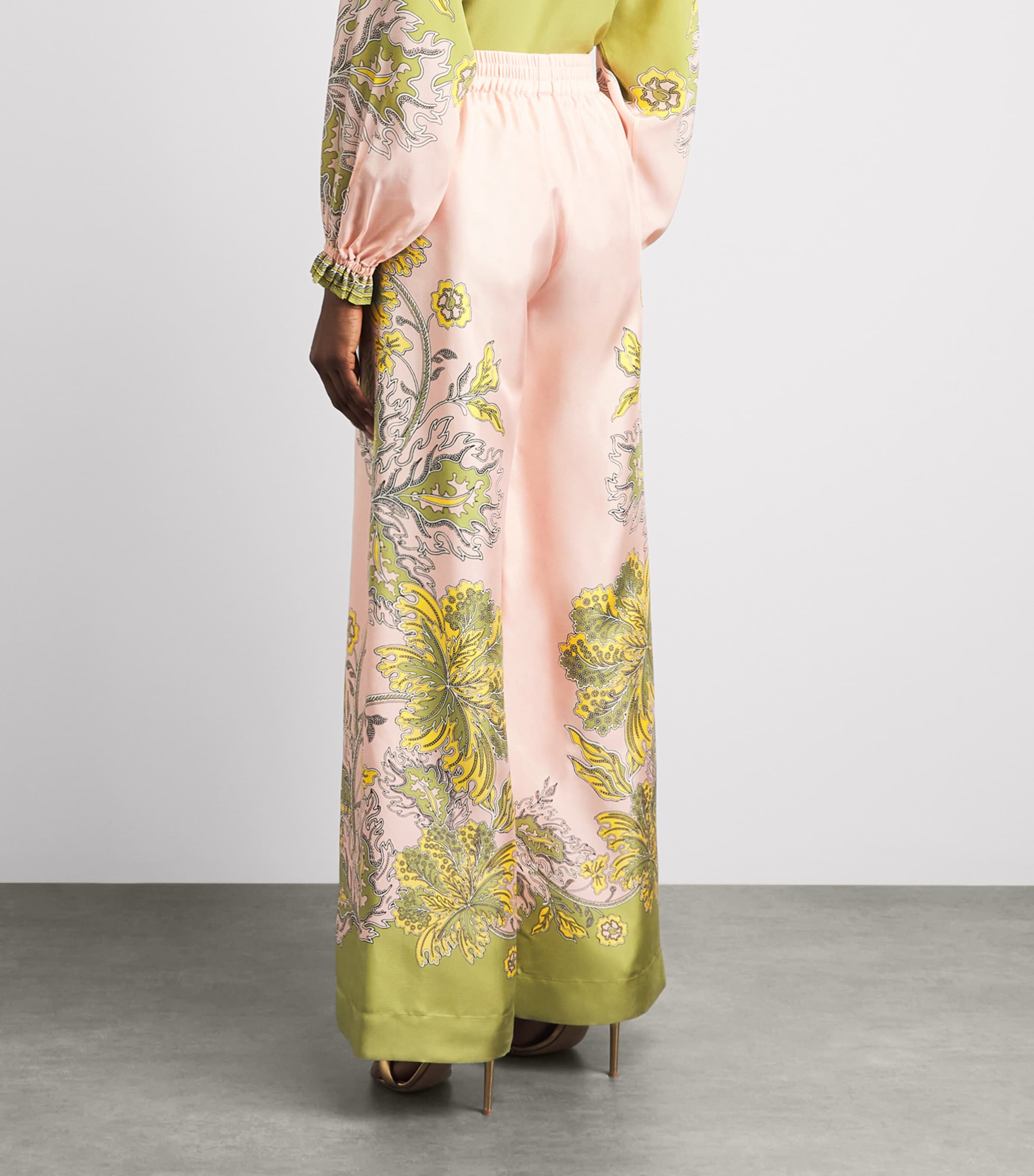 La Doublej Womens Silk Palazzo Trousers Swathe Placée Image 5