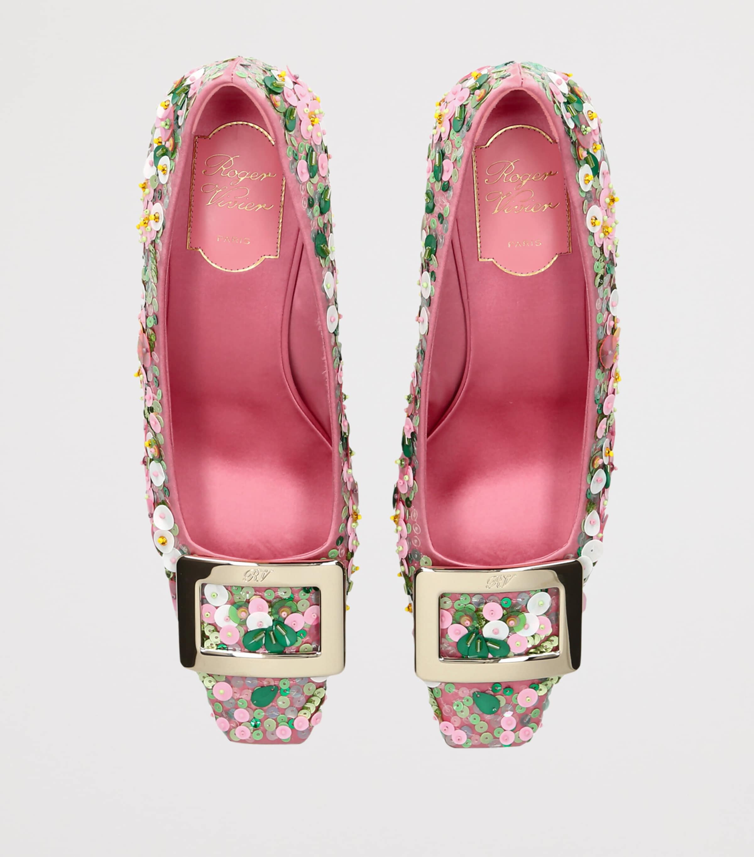 Roger Vivier Sequinned Belle Vivier Pumps 45 Pink Comb Image 3