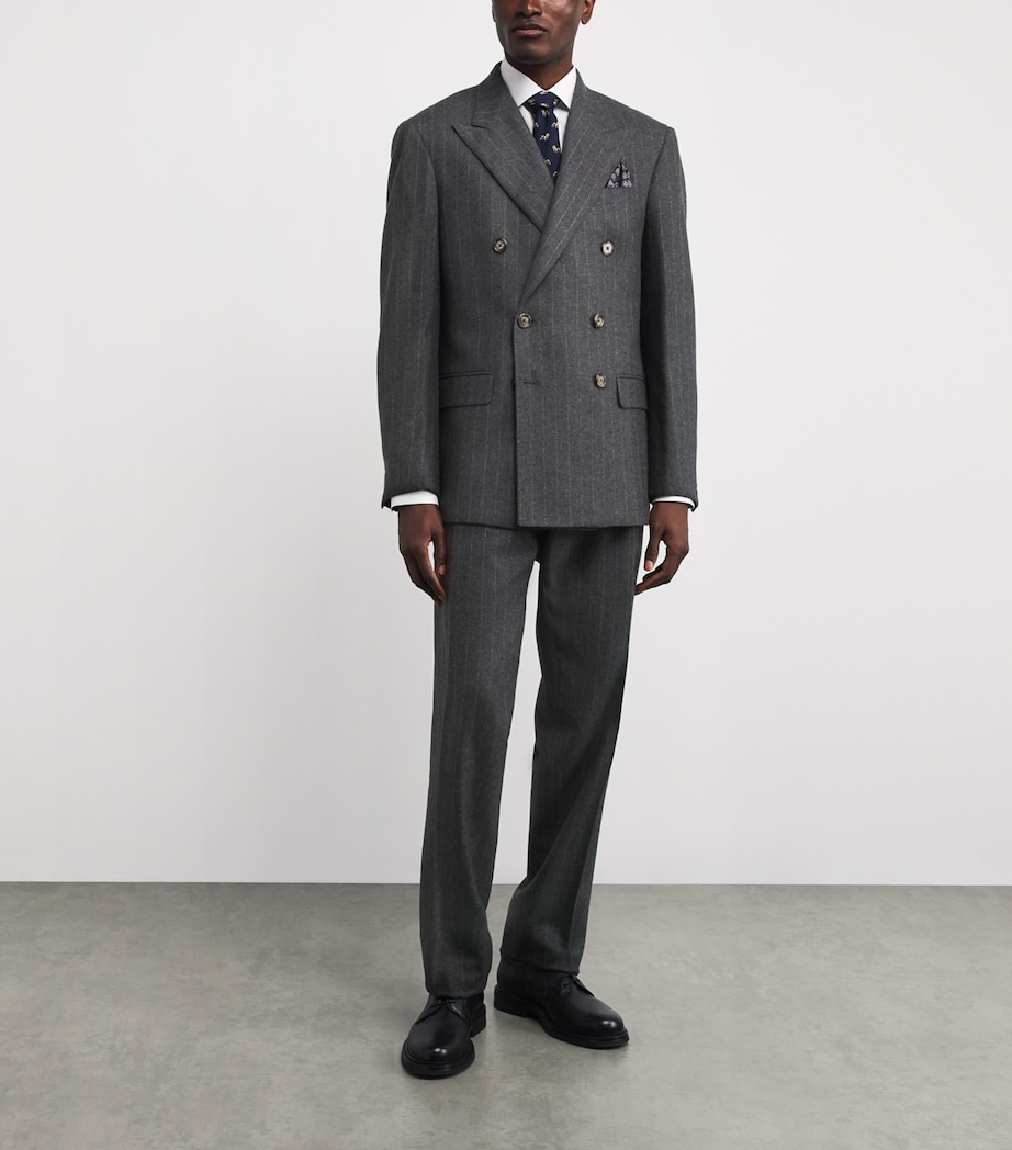 Wool Chalk-Stripe 2-Piece Suit GREY Image 2