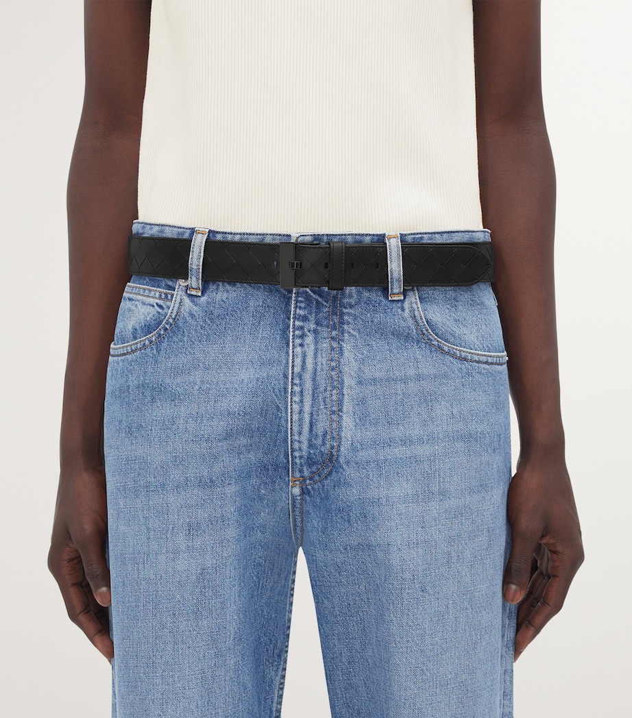 Leather Intrecciato Watch Buckle Belt 8984 Image 2