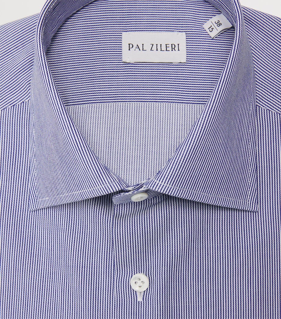 Cotton Stripe Shirt 12 BLUE Image 5