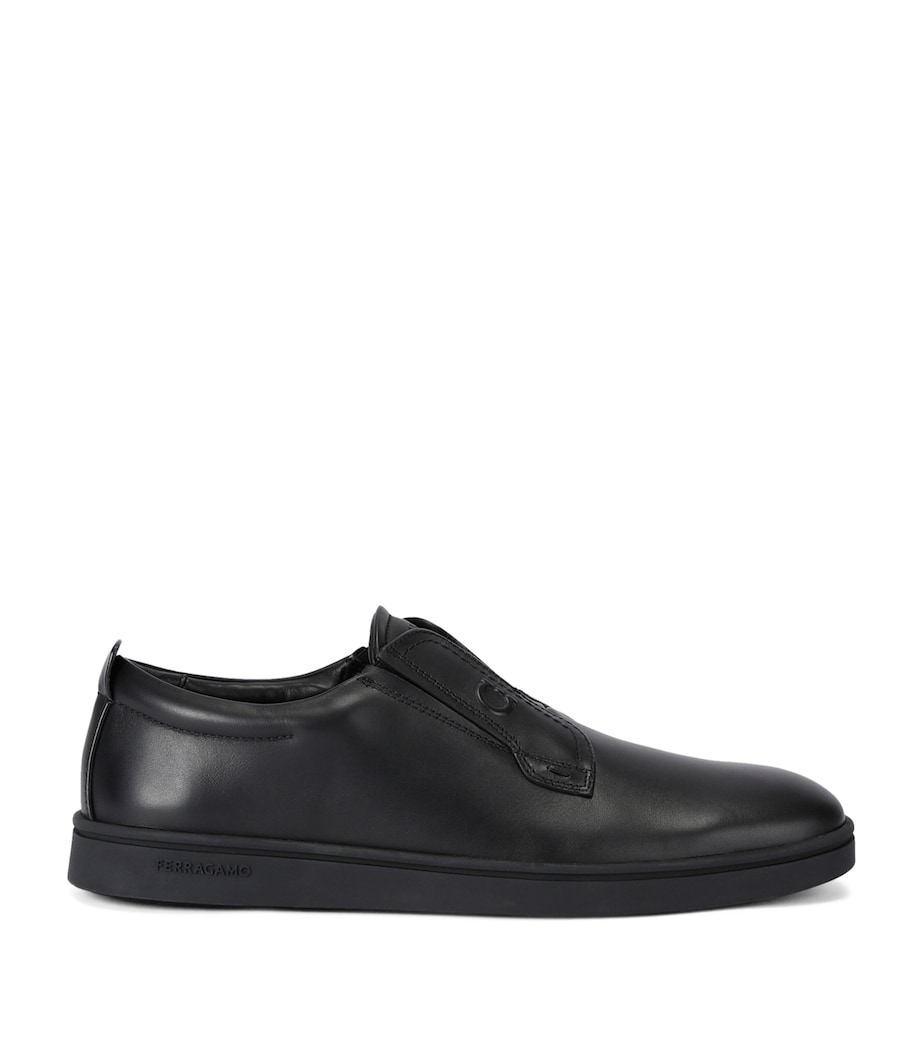 Leather Alfie Slip-On Sneakers BLACK Image 1