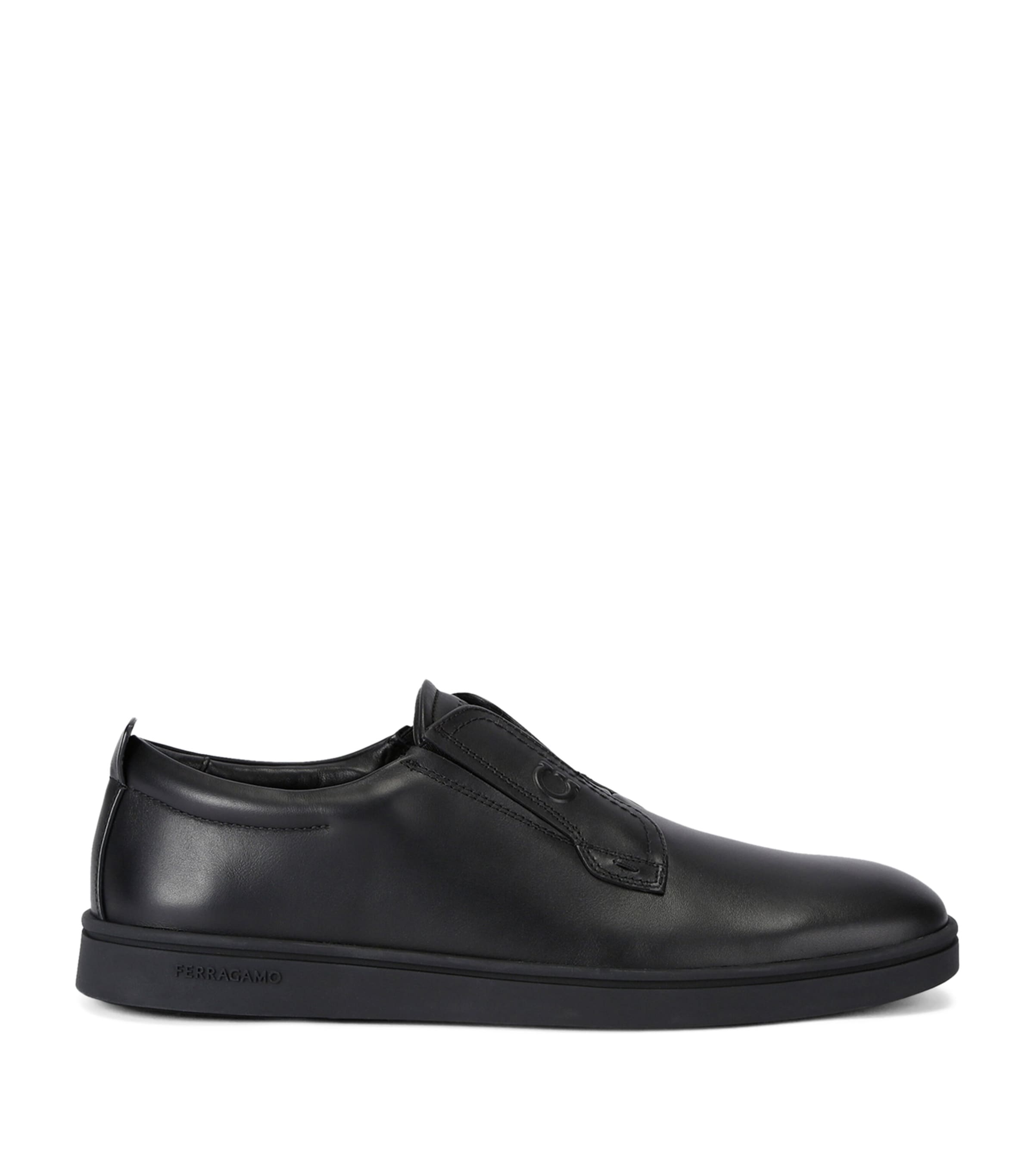 Salvatore Ferragamo Leather Alfie Slip-On Sneakers | Men Shoes | Trainers | Slip-On Trainers | Designers | Ferragamo