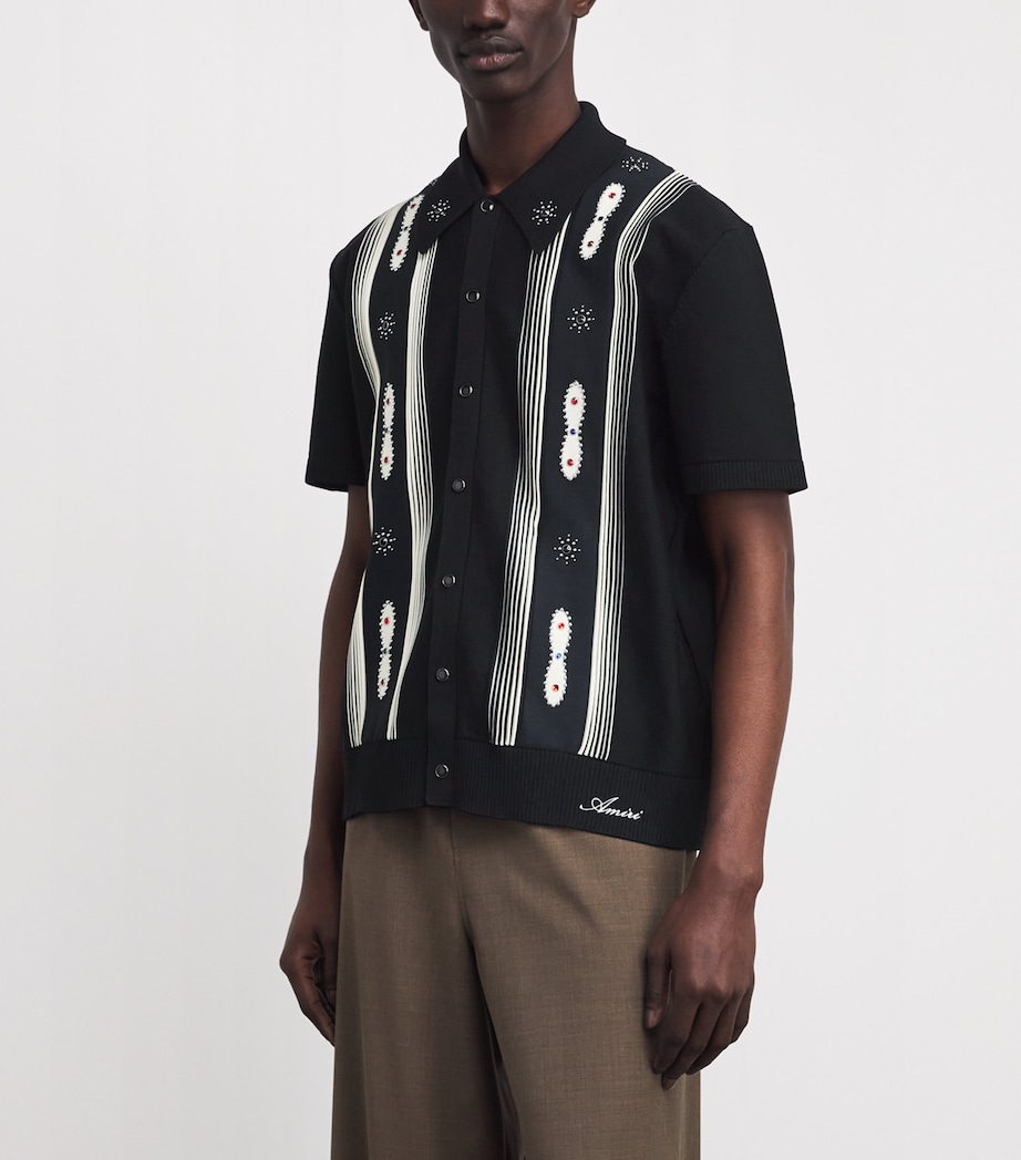 Wool-Blend Stud Stripe Shirt BLACK Image 3