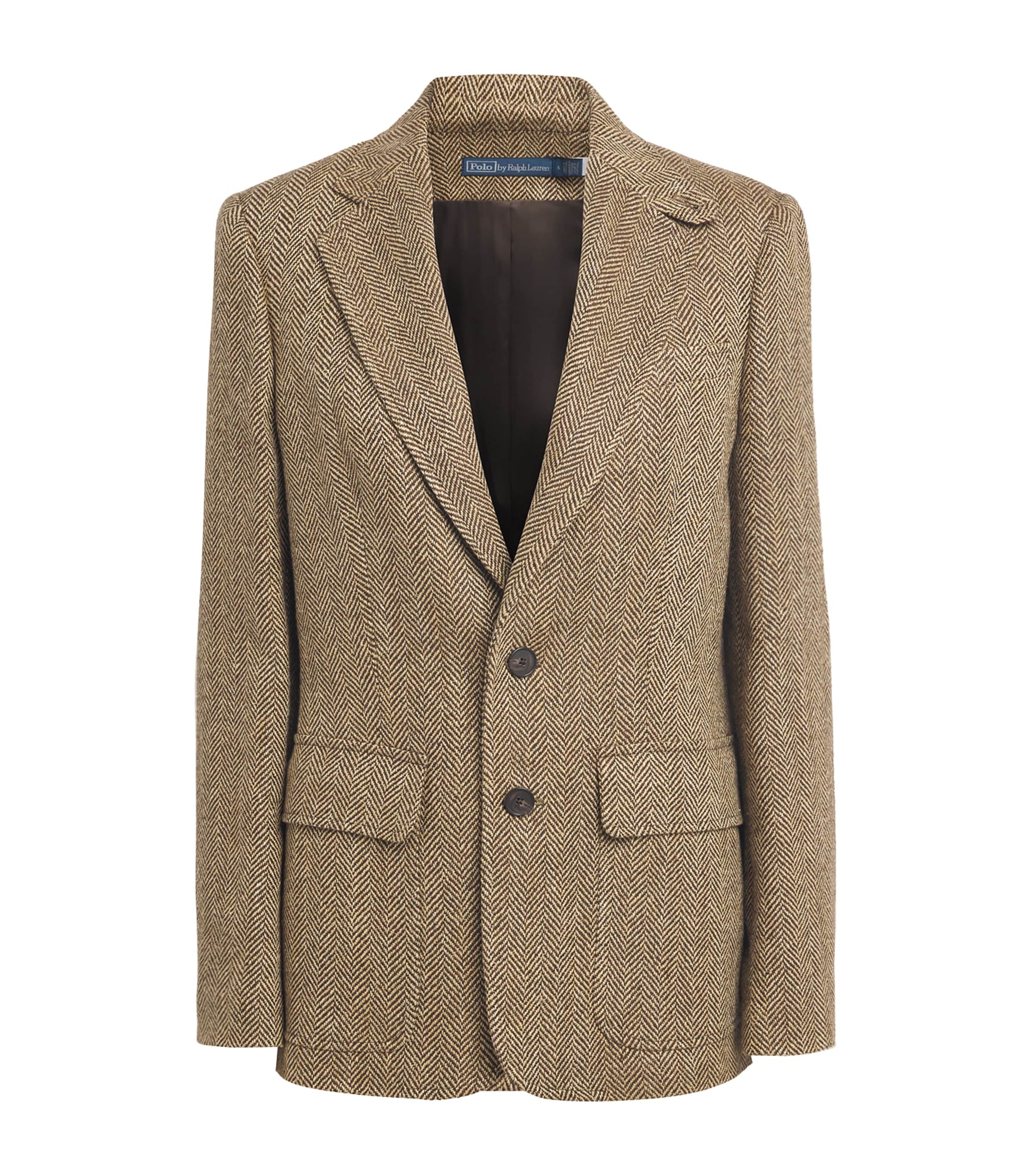 Polo Ralph Lauren Linen-blend Herringbone Blazer In Brown