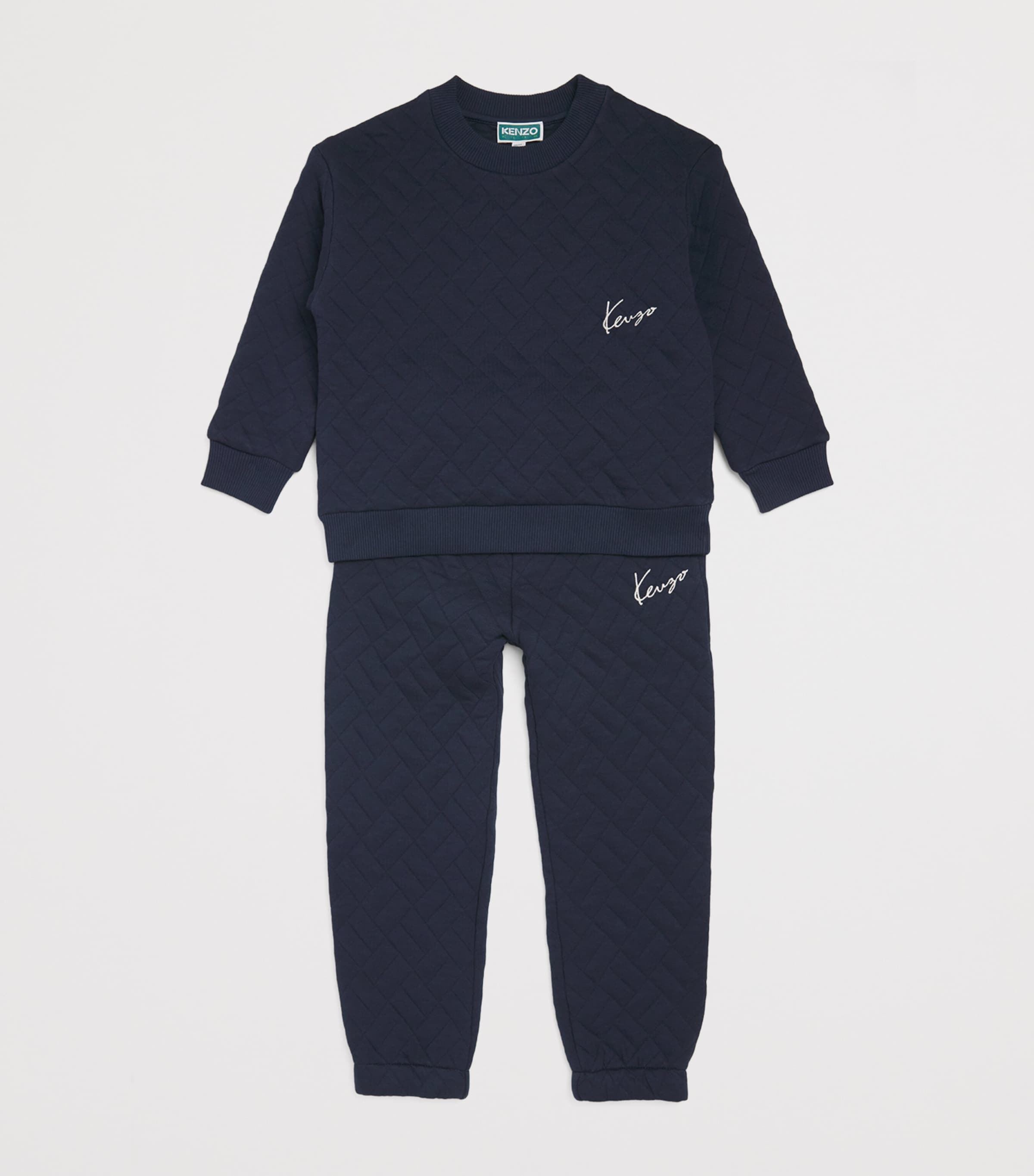 Cotton-Blend Quilted Tracksuit Set (2-14 Years) NAVY Image 3