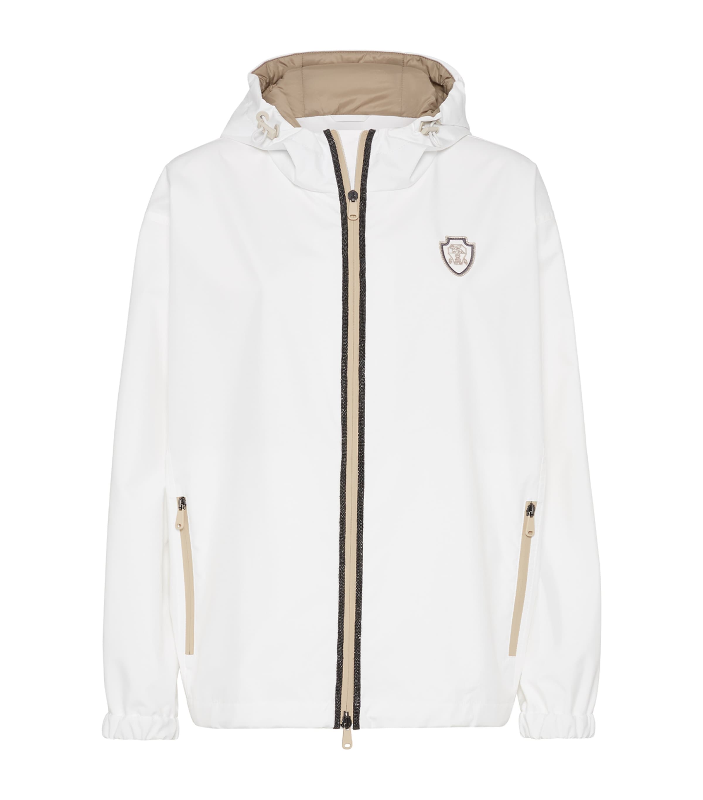 Brunello Cucinelli Nylon Hooded Jacket In White